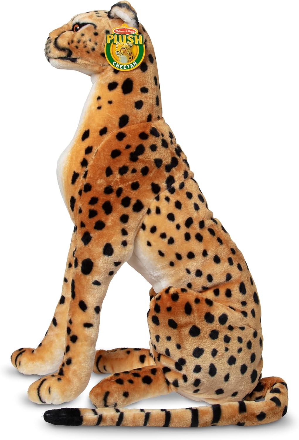 imageMelissa ampamp Doug Giant Cheetah  Lifelike Stuffed Animal Stands Nearly 3 Feet Tall