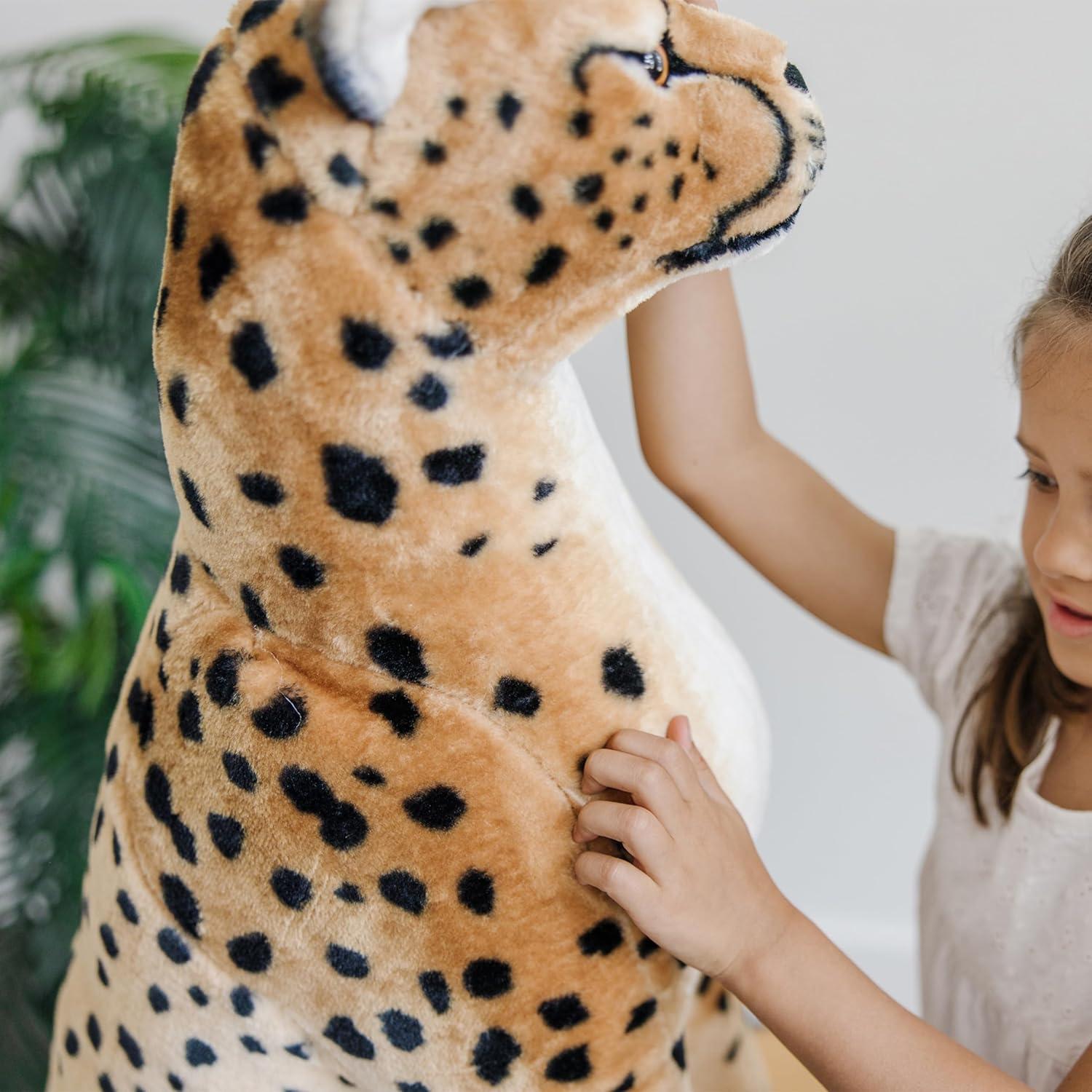 imageMelissa ampamp Doug Giant Cheetah  Lifelike Stuffed Animal Stands Nearly 3 Feet Tall