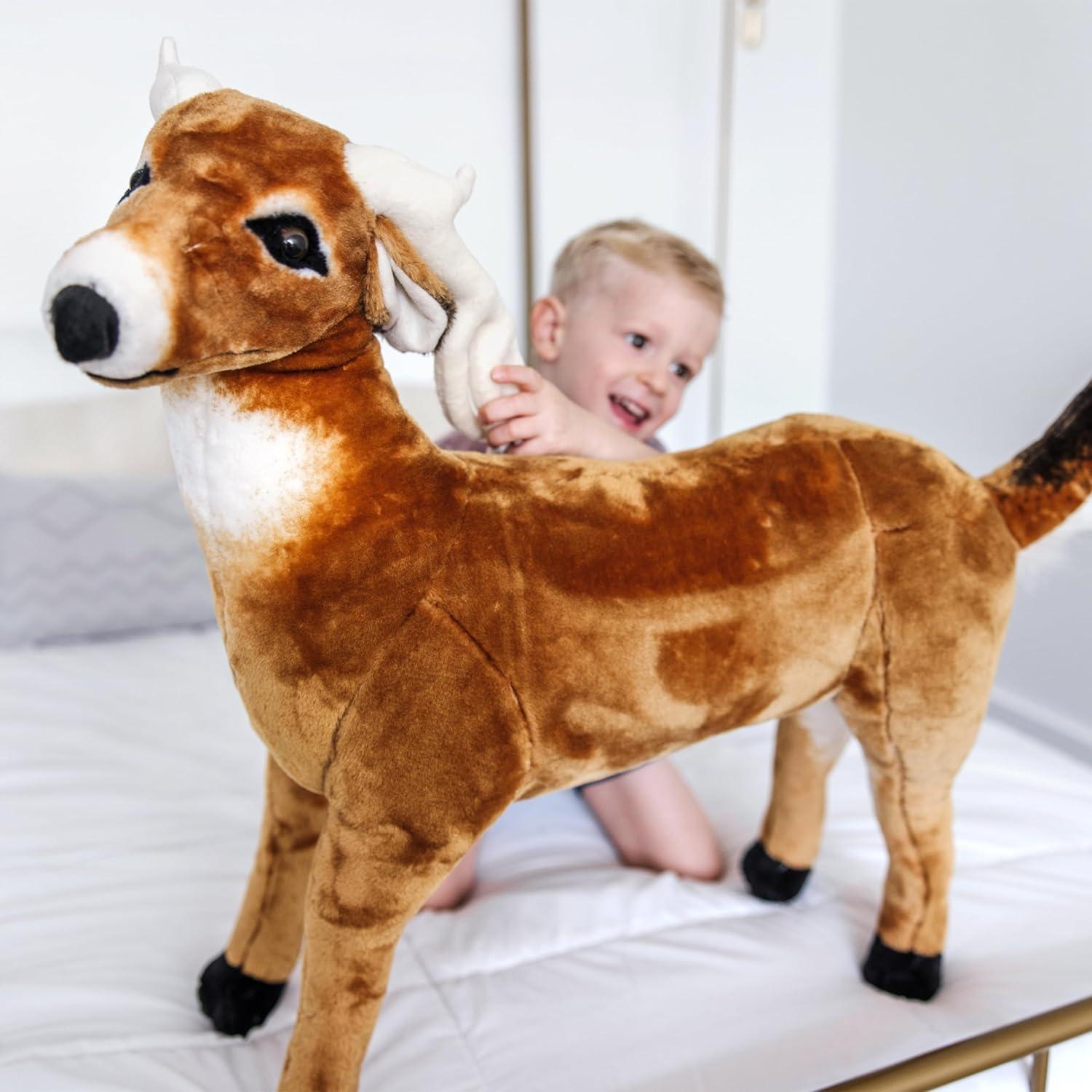 imageMelissa ampamp Doug Giant Deer  Lifelike Stuffed Animal Over 3 feet Long
