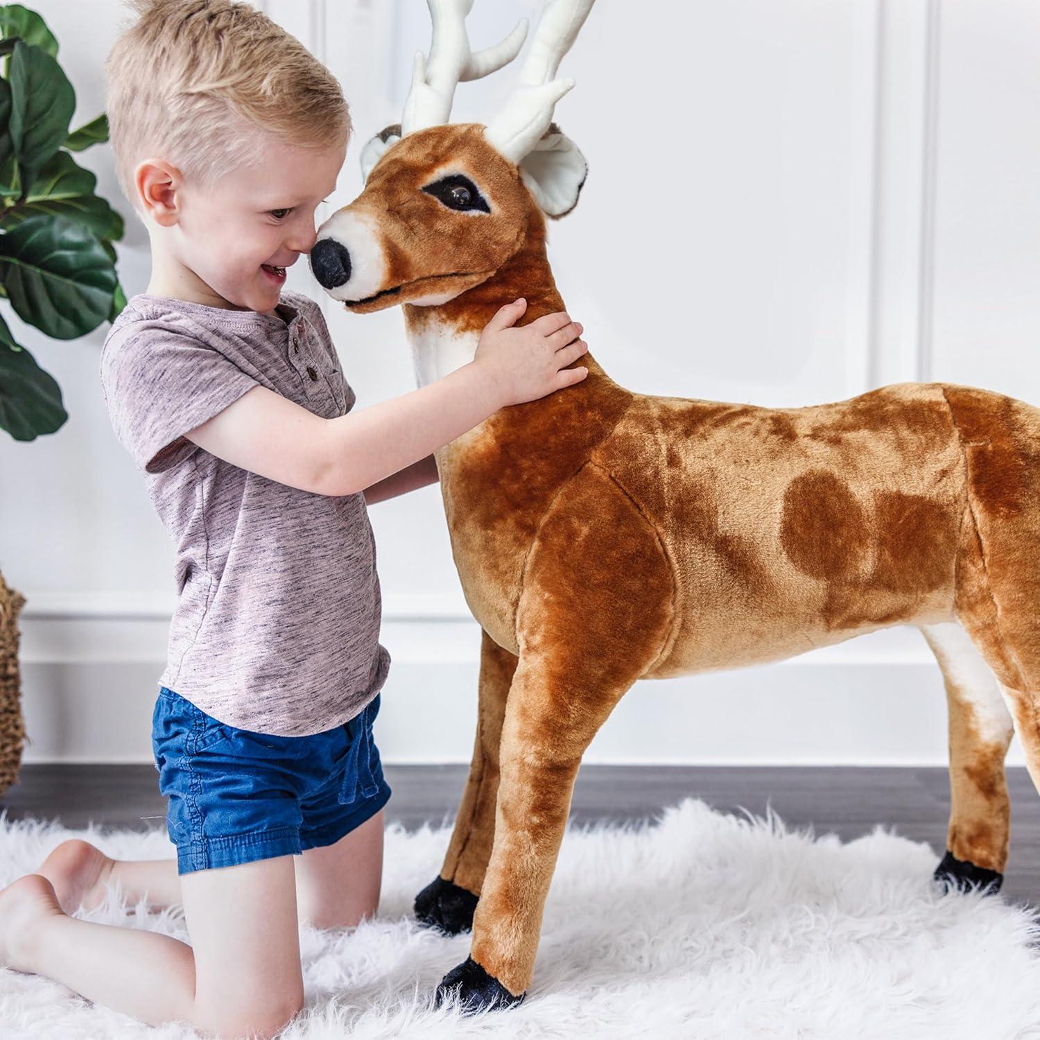 imageMelissa ampamp Doug Giant Deer  Lifelike Stuffed Animal Over 3 feet Long