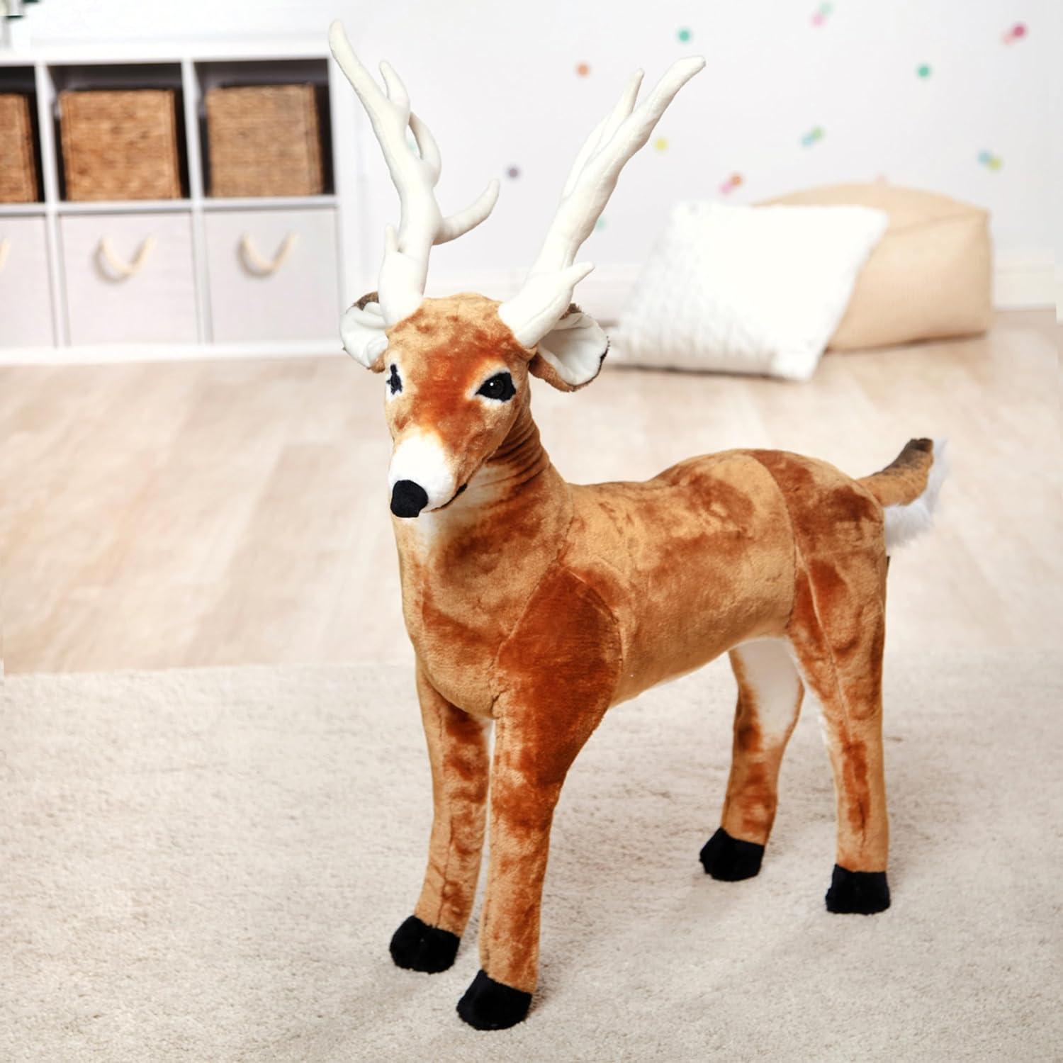 imageMelissa ampamp Doug Giant Deer  Lifelike Stuffed Animal Over 3 feet Long
