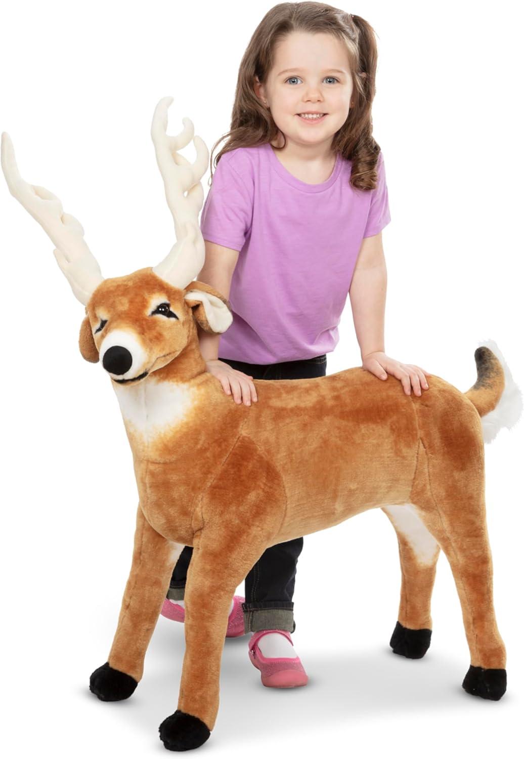 imageMelissa ampamp Doug Giant Deer  Lifelike Stuffed Animal Over 3 feet Long