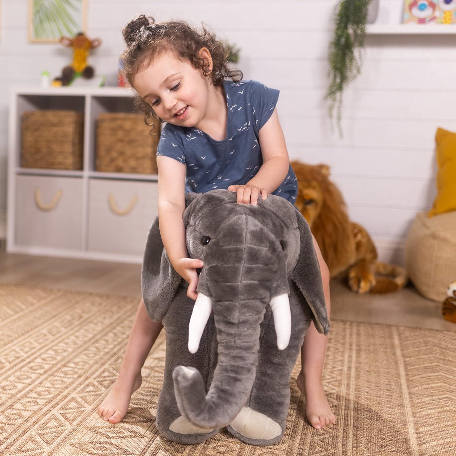 imageMelissa ampamp Doug Giant Elephant  Lifelike Stuffed Animal Over 3 feet LongElephant