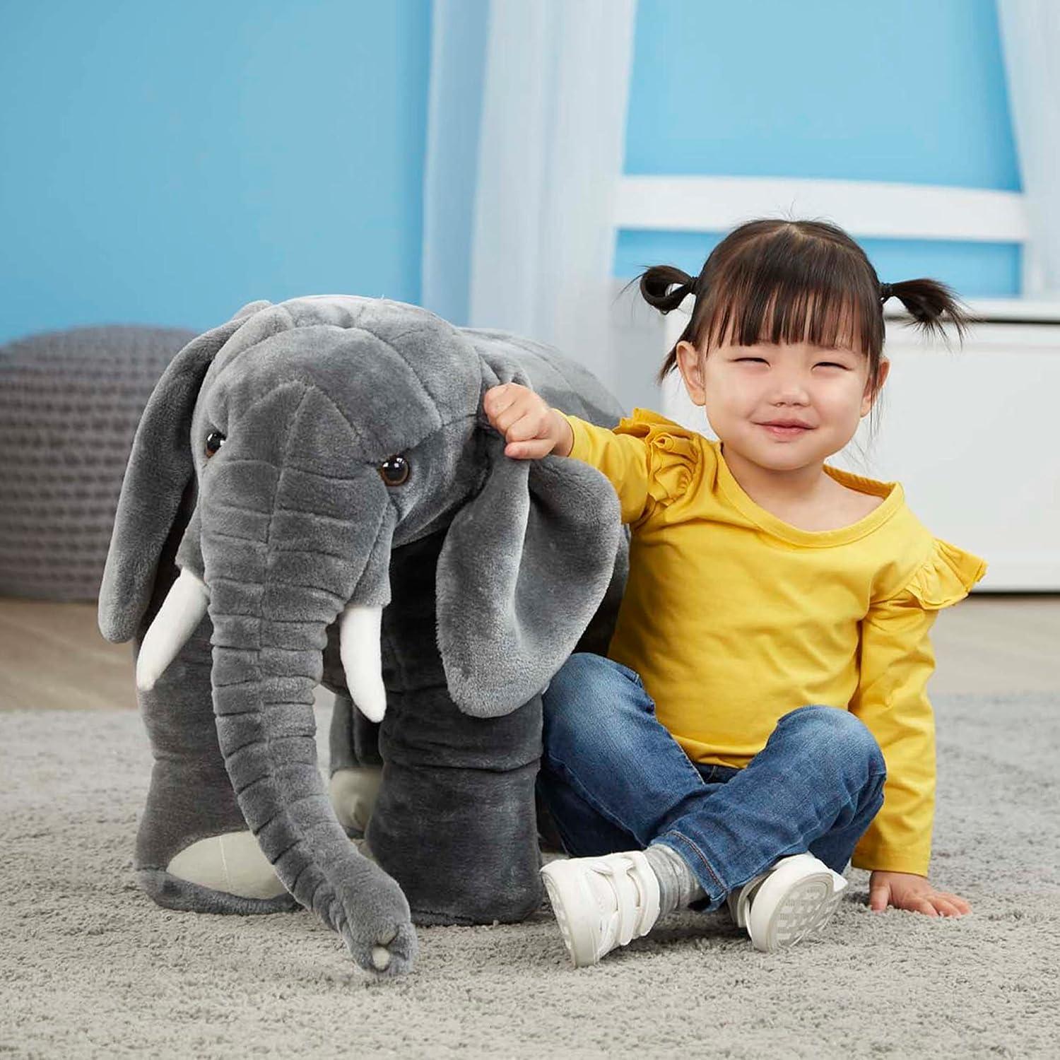 imageMelissa ampamp Doug Giant Elephant  Lifelike Stuffed Animal Over 3 feet LongElephant
