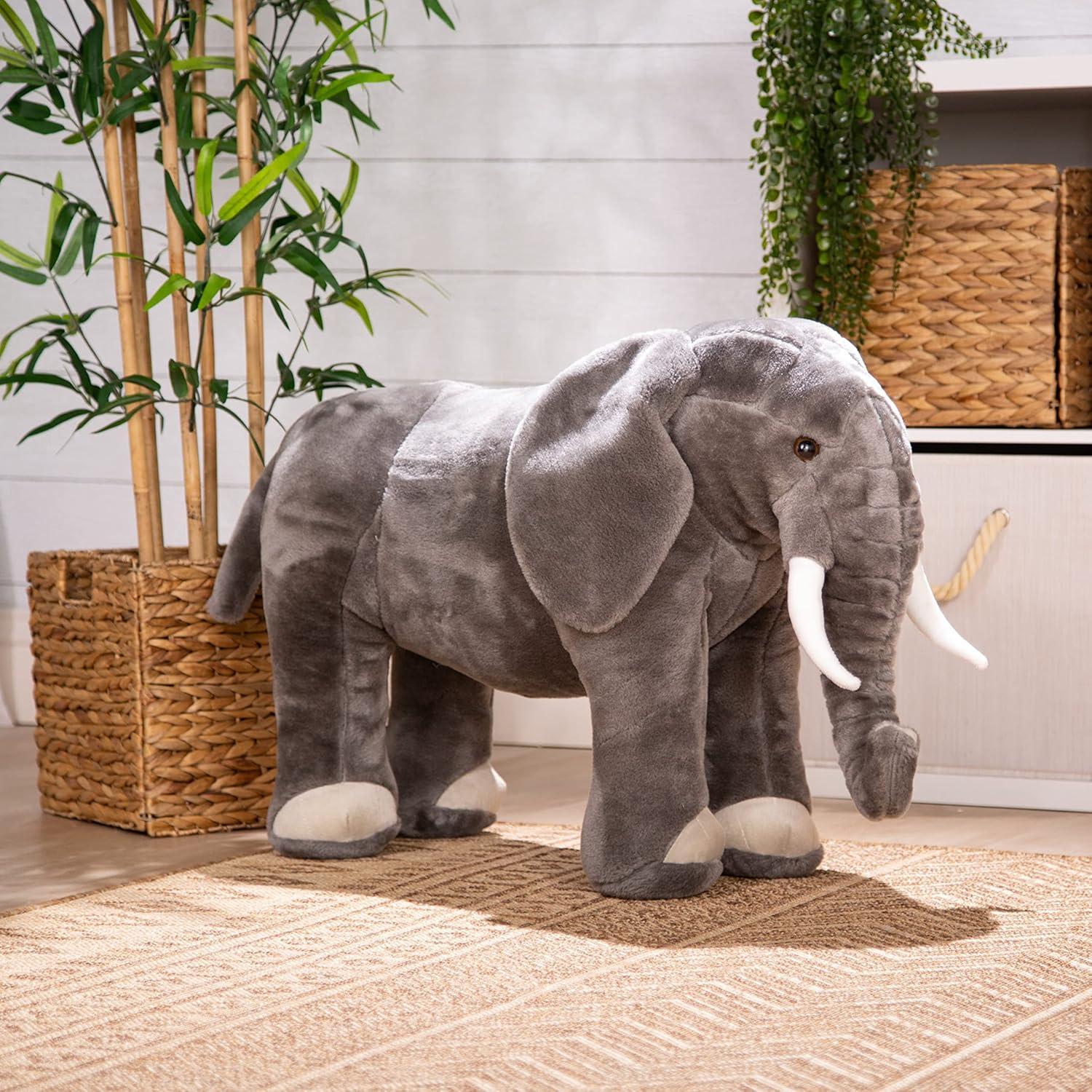 imageMelissa ampamp Doug Giant Elephant  Lifelike Stuffed Animal Over 3 feet LongElephant
