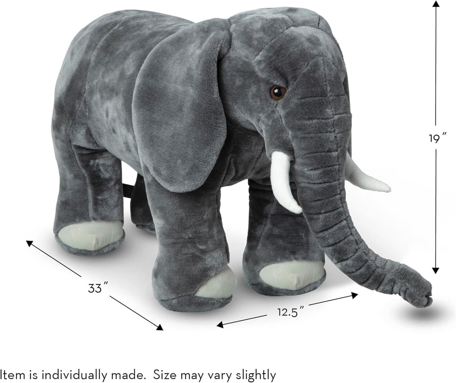 imageMelissa ampamp Doug Giant Elephant  Lifelike Stuffed Animal Over 3 feet LongElephant