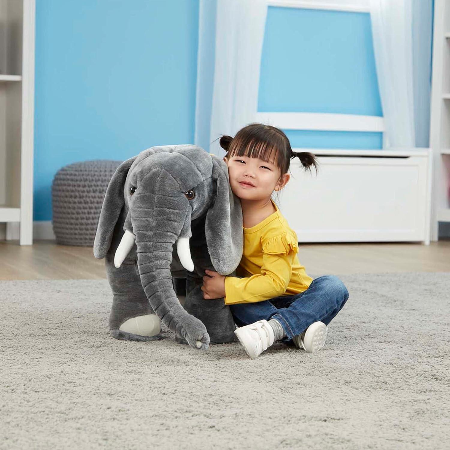 imageMelissa ampamp Doug Giant Elephant  Lifelike Stuffed Animal Over 3 feet LongElephant