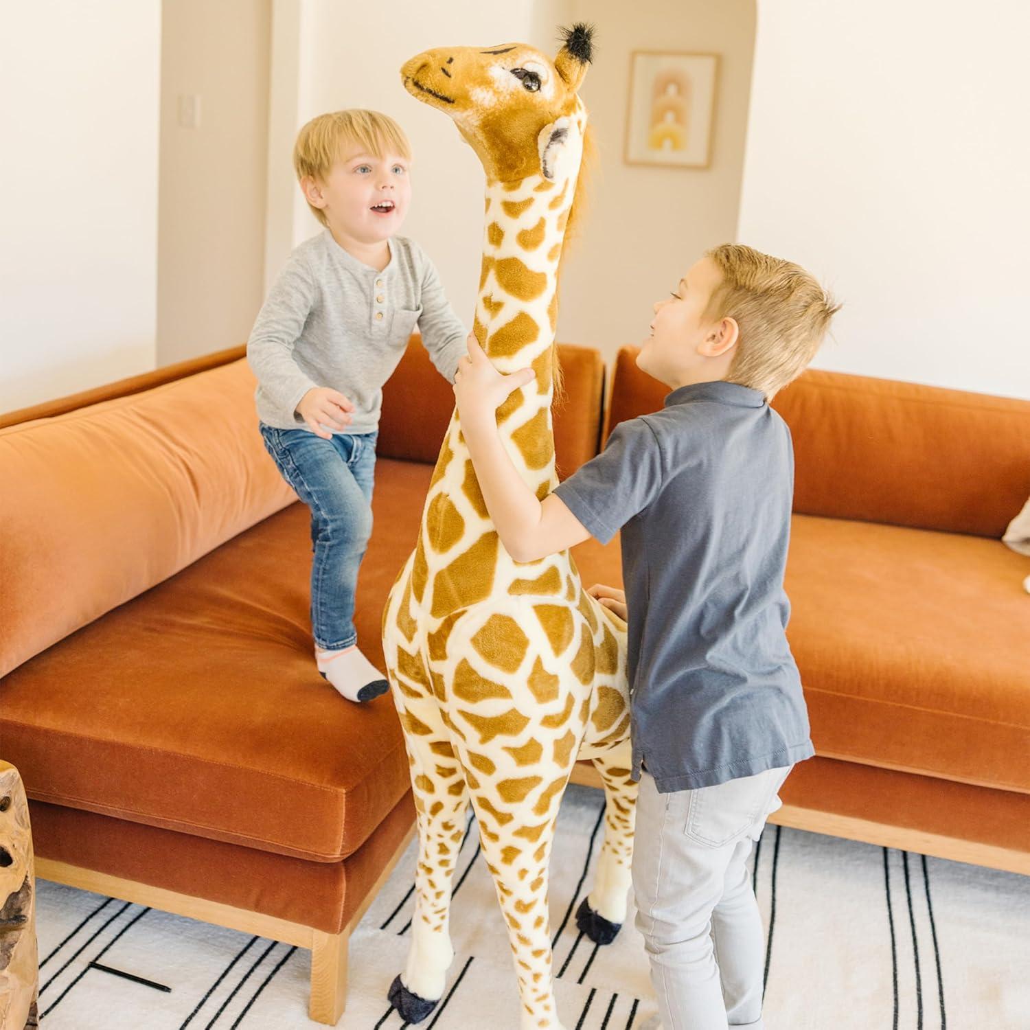 imageMelissa ampamp Doug Giant Giraffe Stuffed Animal Lifelike Plush Toy Stands Over 4Feet Tall Surface Washable Pretend Play Toddler Toys for Girls ampamp Boys 3