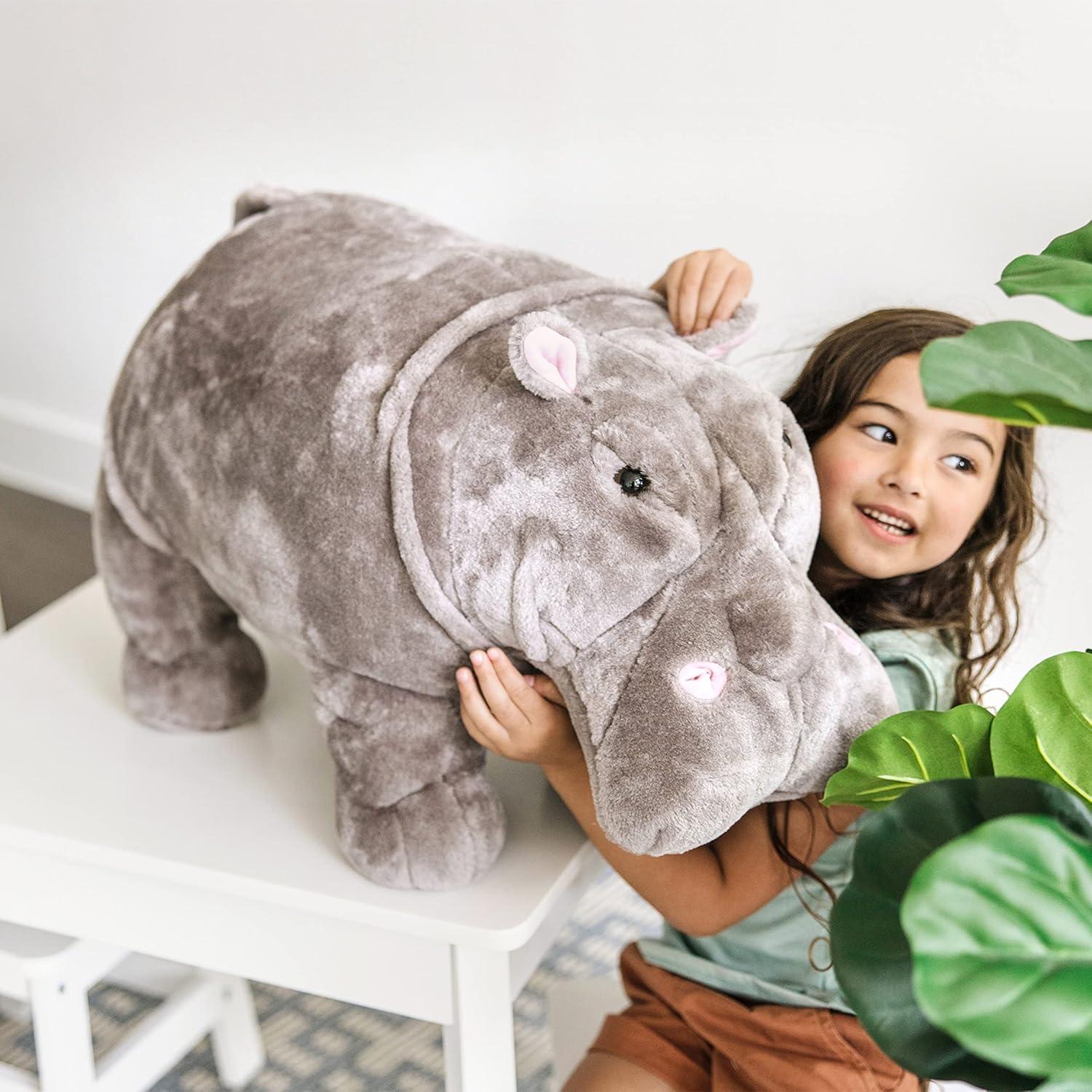 imageMelissa ampamp Doug Giant Hippopotamus  Lifelike Stuffed Animal Over 2 feet Long