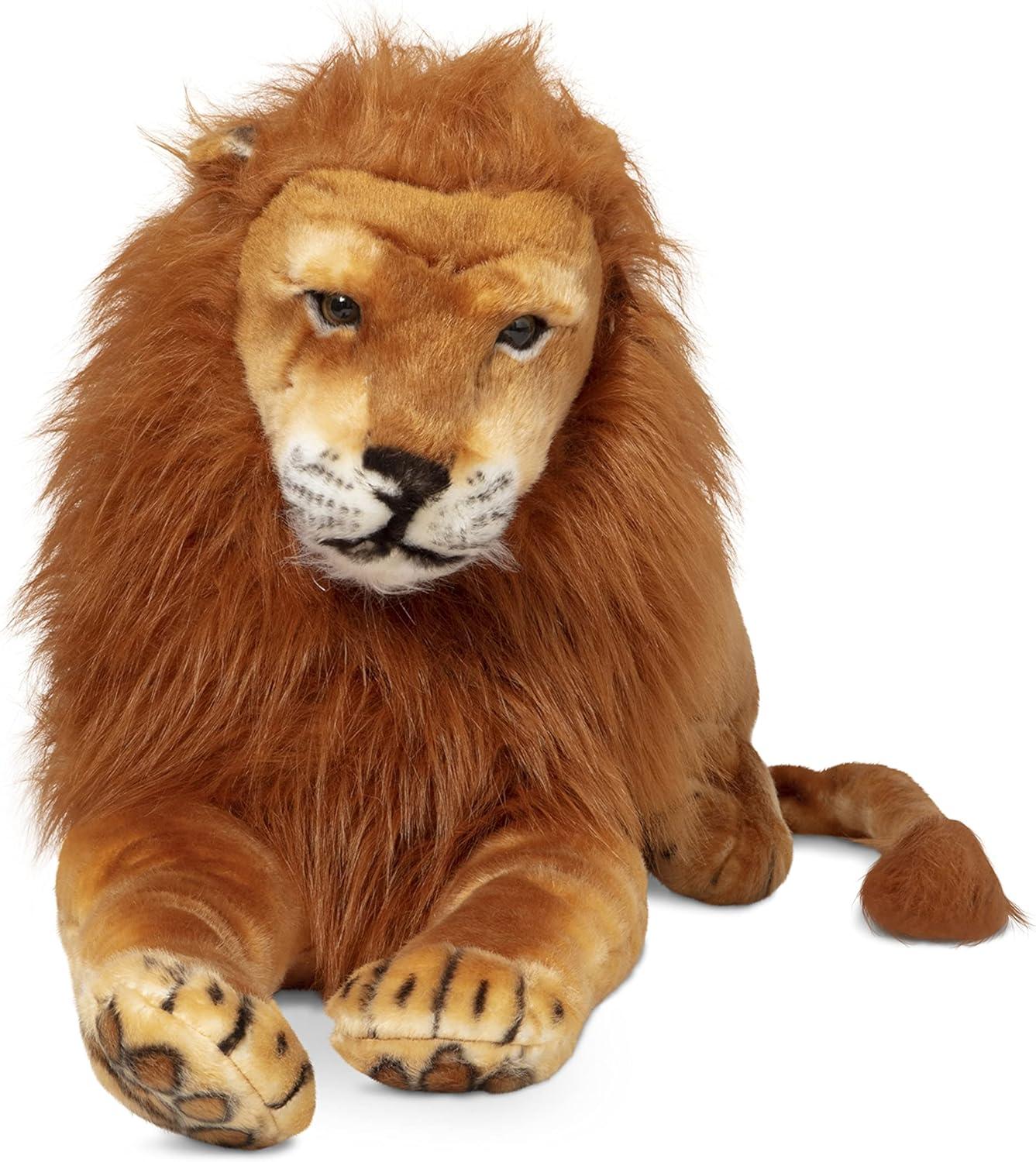 imageMelissa ampamp Doug Giant Lion  Lifelike Stuffed Animal Over 6 feet LongClassic