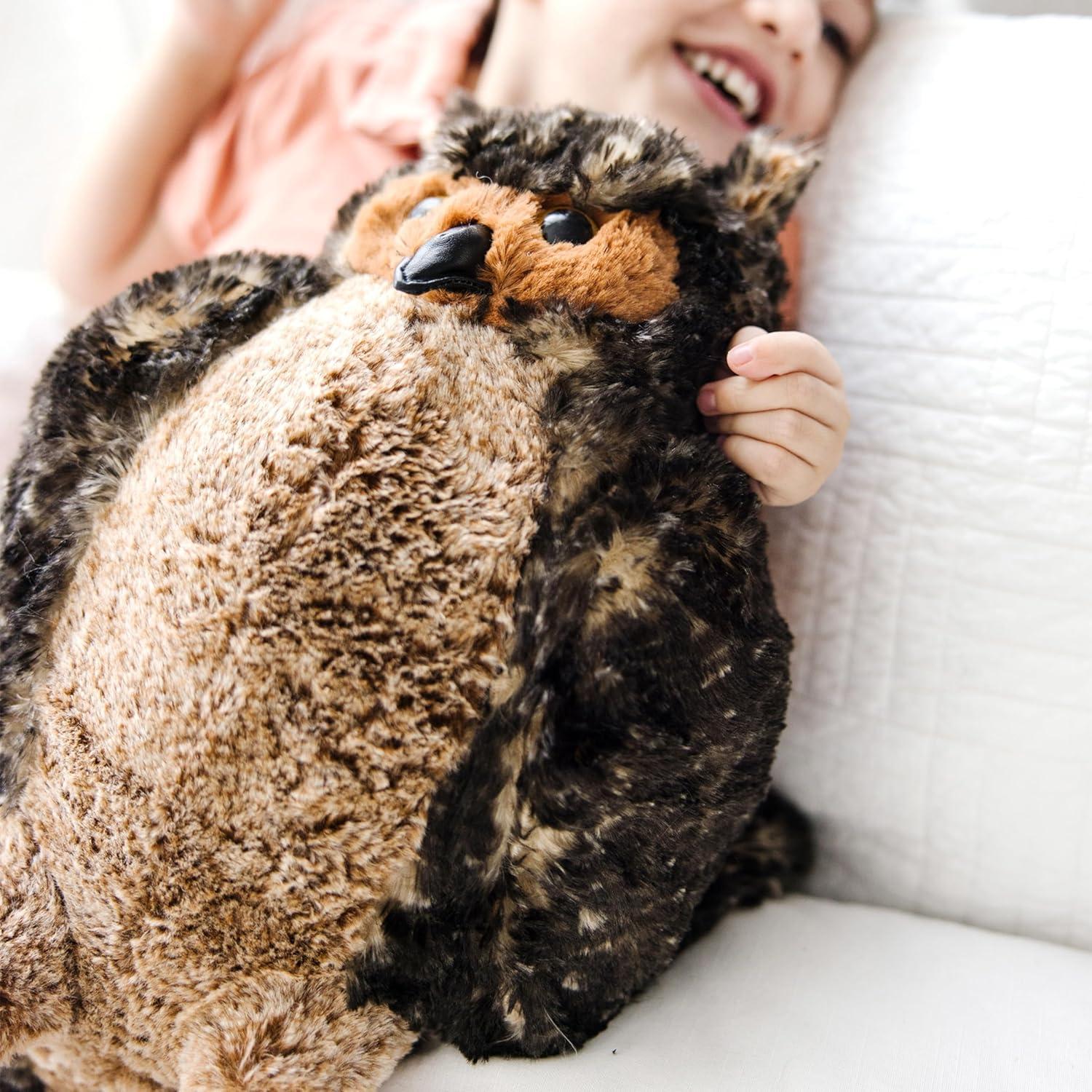imageMelissa ampamp Doug Giant Owl  Lifelike Stuffed Animal 17 inches Tall Brown