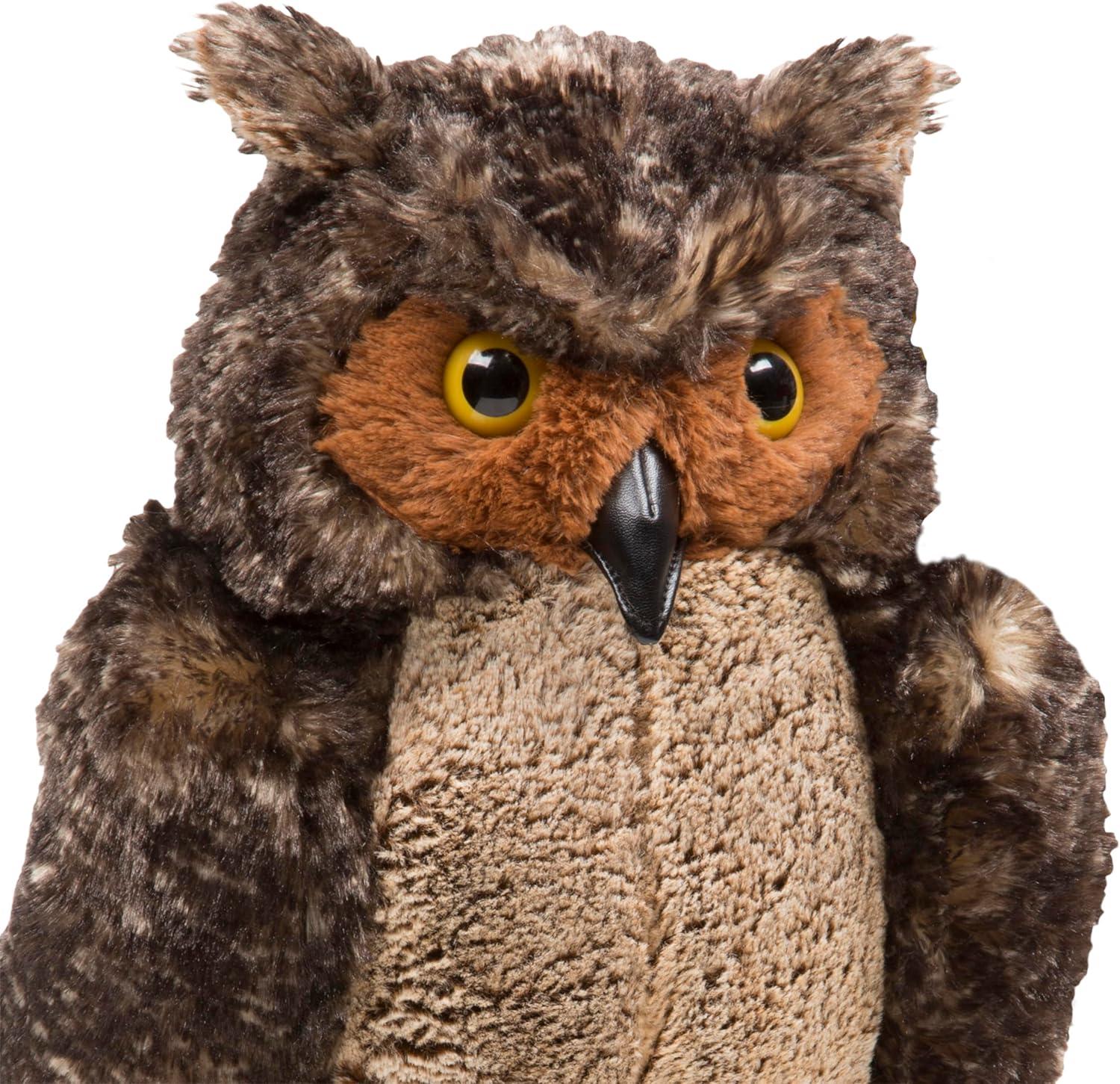 imageMelissa ampamp Doug Giant Owl  Lifelike Stuffed Animal 17 inches Tall Brown