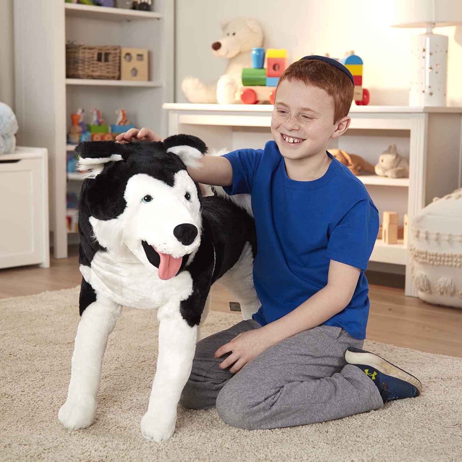 imageMelissa ampamp Doug Giant Siberian Husky  Lifelike Stuffed Animal Dog Over 2 feet Tall