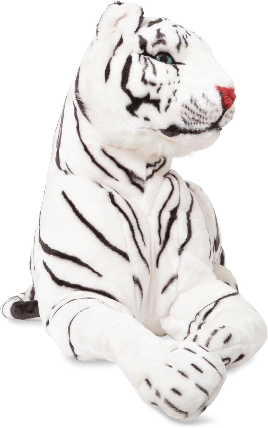 imageMelissa ampamp Doug Giant Siberian White Tiger  Lifelike Stuffed Animal Over 5 feet Long