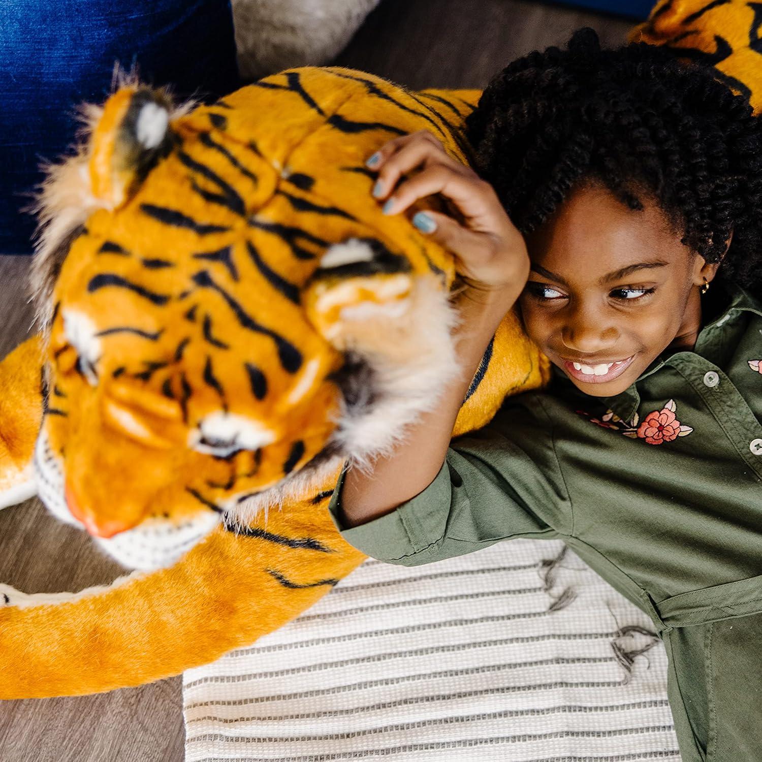 imageMelissa ampamp Doug Giant Tiger  Lifelike Stuffed Animal Over 5 feet Long