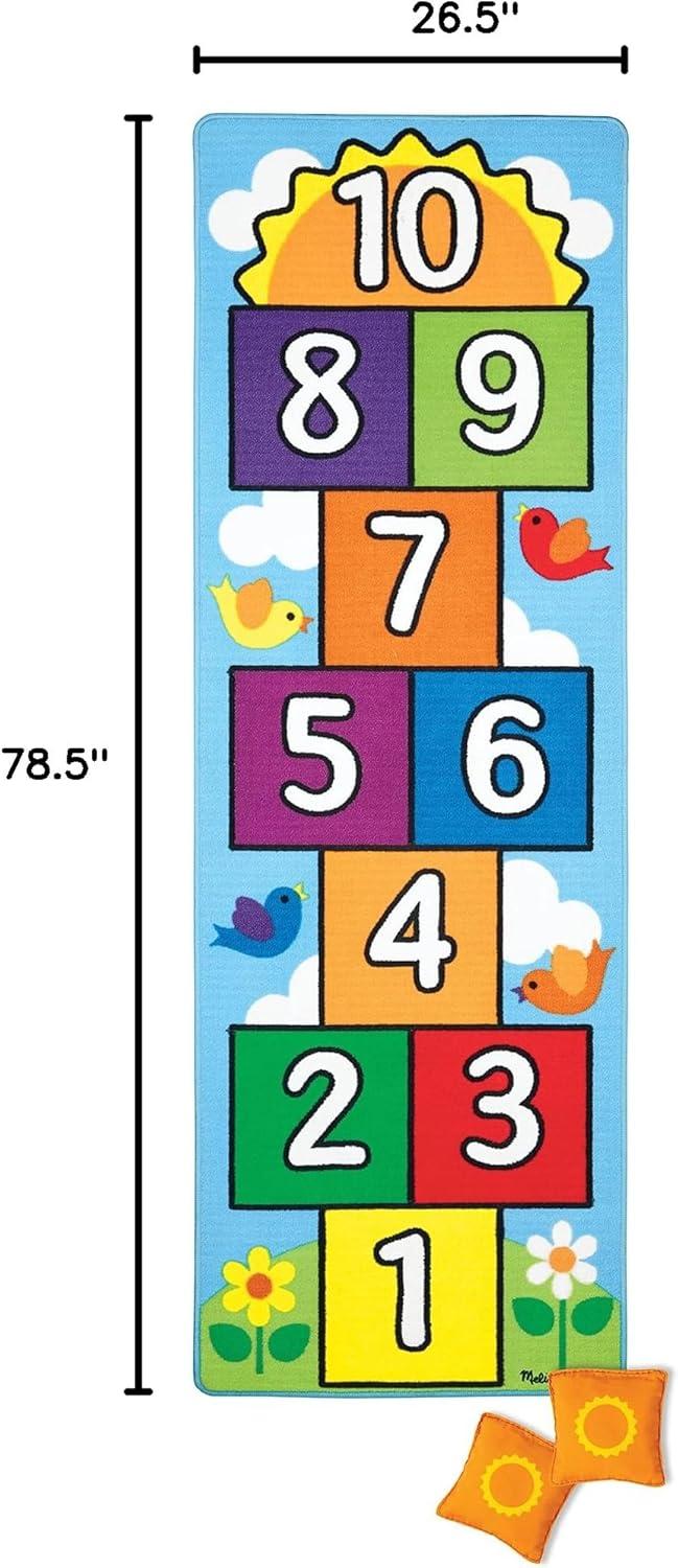 imageMelissa ampamp Doug Hop and Count Hopscotch Game Rug 3 pcs 785 x 265 inches Blue