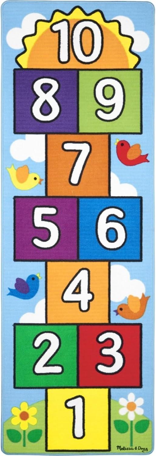imageMelissa ampamp Doug Hop and Count Hopscotch Game Rug 3 pcs 785 x 265 inches Blue
