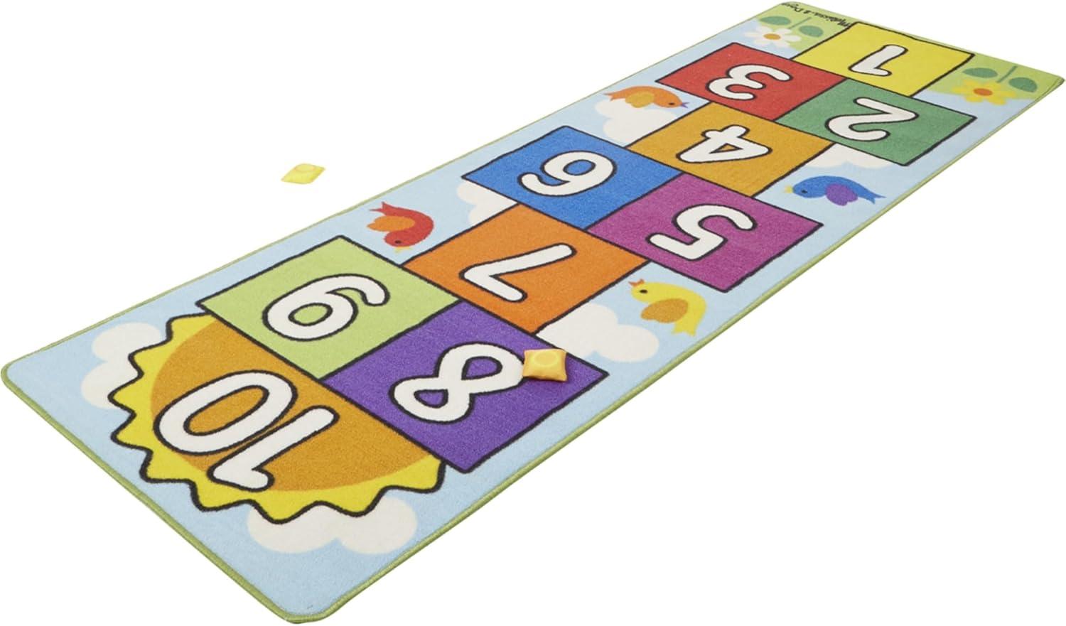 imageMelissa ampamp Doug Hop and Count Hopscotch Game Rug 3 pcs 785 x 265 inches Blue