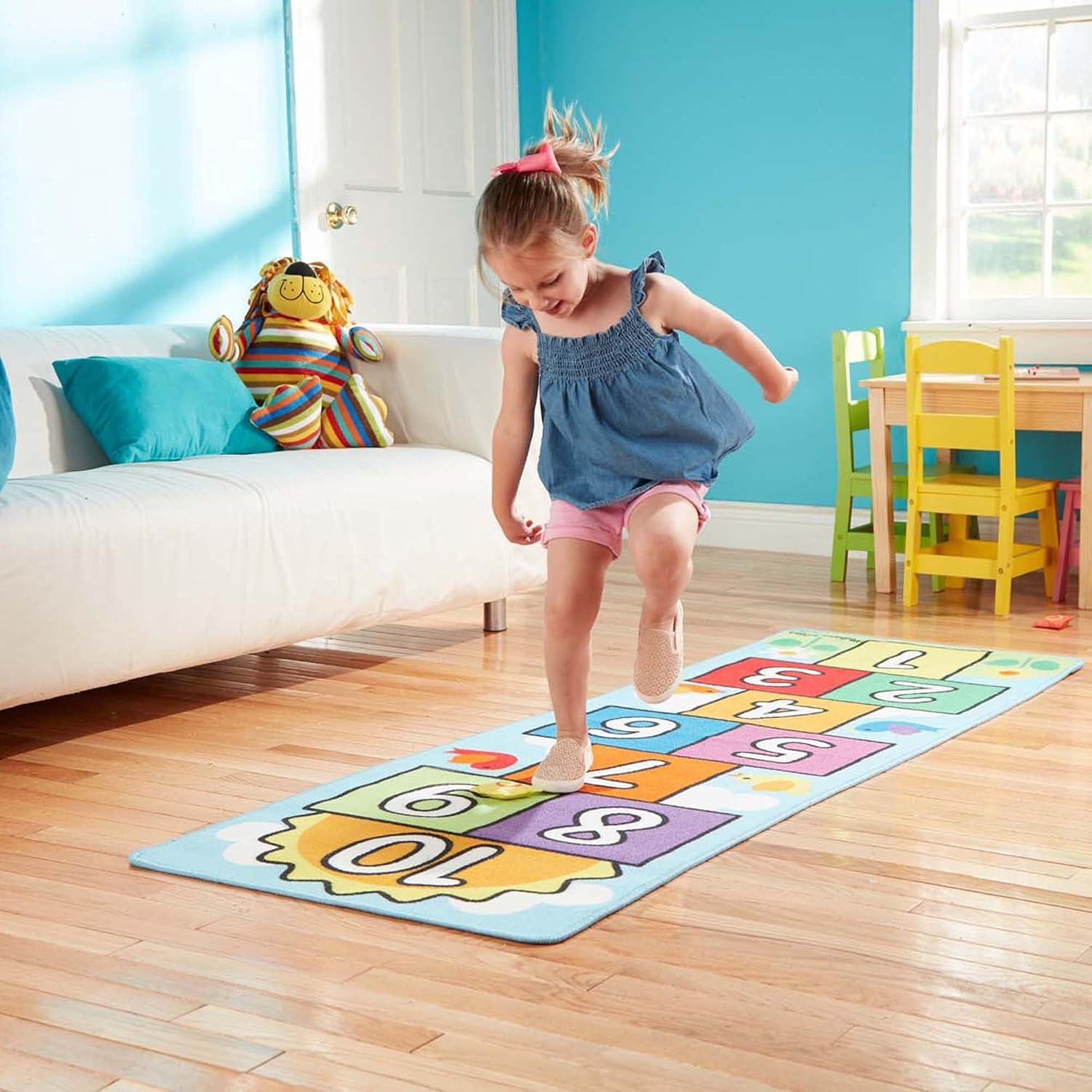 imageMelissa ampamp Doug Hop and Count Hopscotch Game Rug 3 pcs 785 x 265 inches Blue