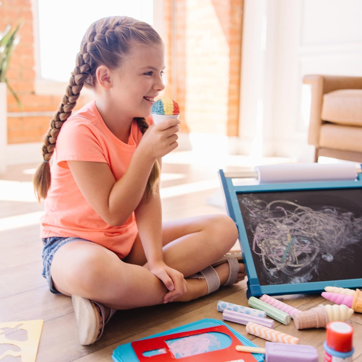 imageMelissa ampamp Doug Ice Cream Shop MultiColored Chalk and Holders Play Set  33 Pieces Great Gift for Girls and Boys Kids Chalk Set