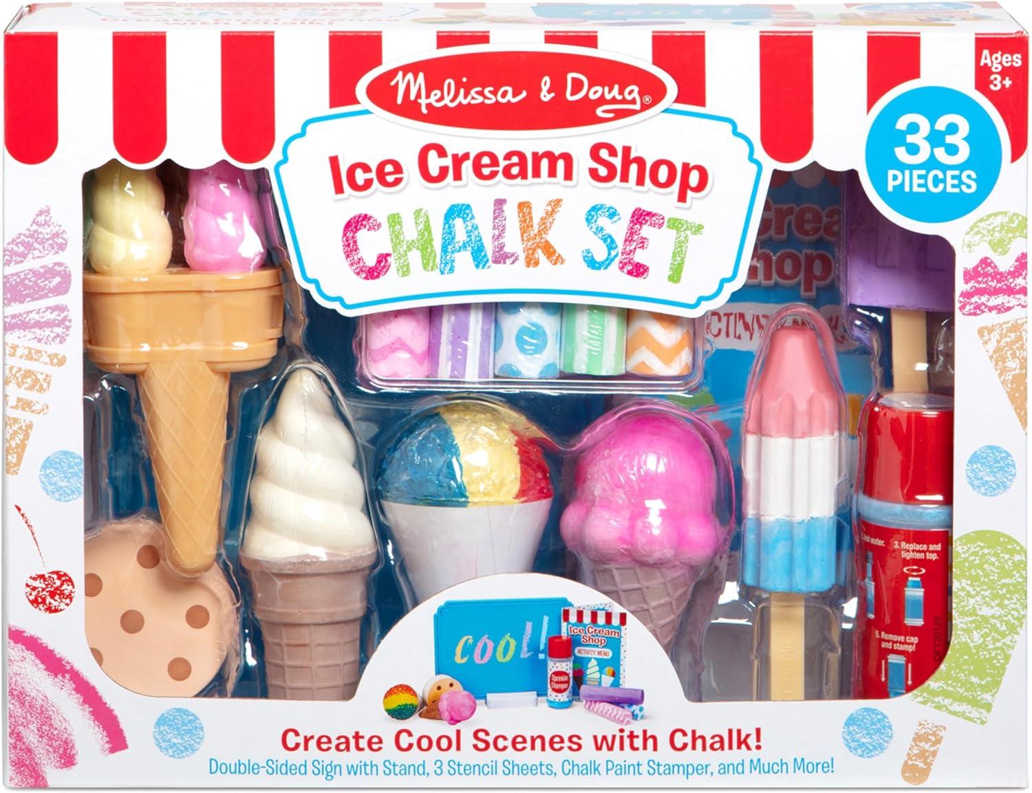imageMelissa ampamp Doug Ice Cream Shop MultiColored Chalk and Holders Play Set  33 Pieces Great Gift for Girls and Boys Kids Chalk Set