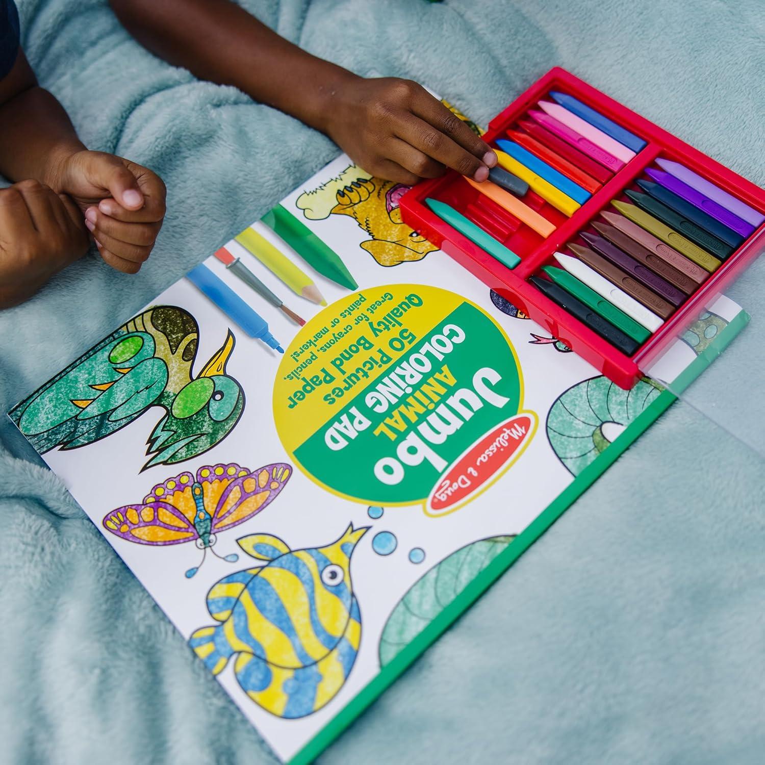 imageMelissa ampamp Doug Jumbo 50Page Kids Coloring Pads 3Pack  Animals Vehicles and MultiThemed  FSC CertifiedPads Set