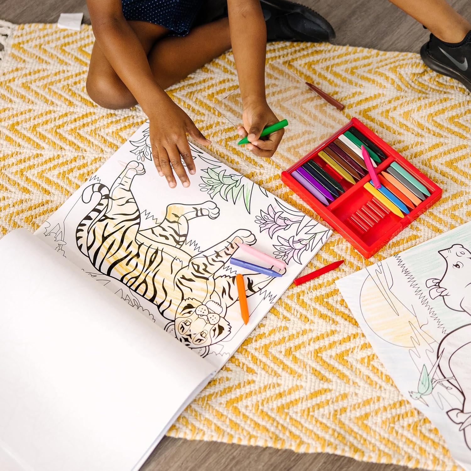 imageMelissa ampamp Doug Jumbo 50Page Kids Coloring Pads 3Pack  Animals Vehicles and MultiThemed  FSC CertifiedPads Set