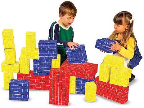 imageMelissa ampamp Doug Jumbo ExtraThick Cardboard Building Blocks  40 Blocks in 3 Sizes