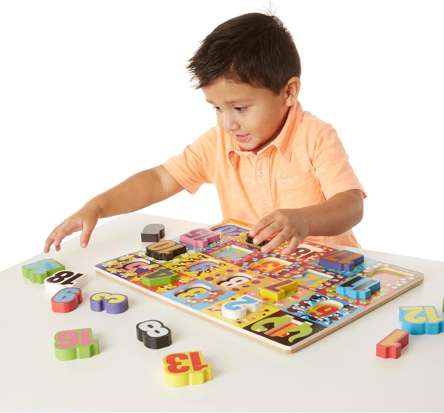 imageMelissa ampamp Doug Jumbo Numbers Wooden Chunky Puzzle 20 pcsNumbers