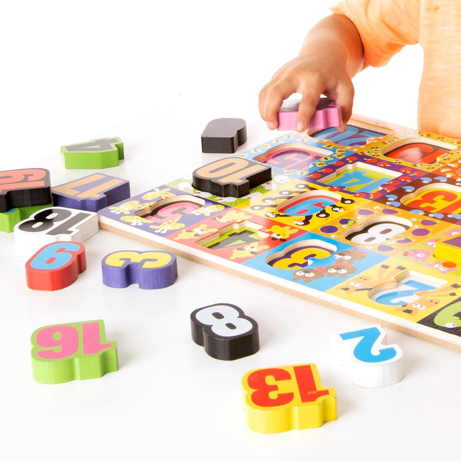imageMelissa ampamp Doug Jumbo Numbers Wooden Chunky Puzzle 20 pcsNumbers