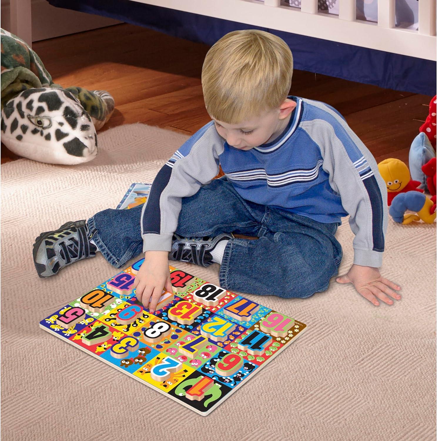 imageMelissa ampamp Doug Jumbo Numbers Wooden Chunky Puzzle 20 pcsNumbers