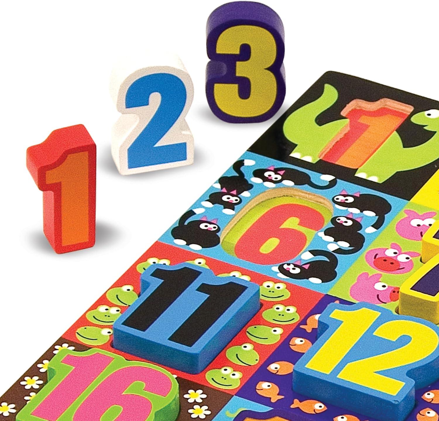 imageMelissa ampamp Doug Jumbo Numbers Wooden Chunky Puzzle 20 pcsNumbers