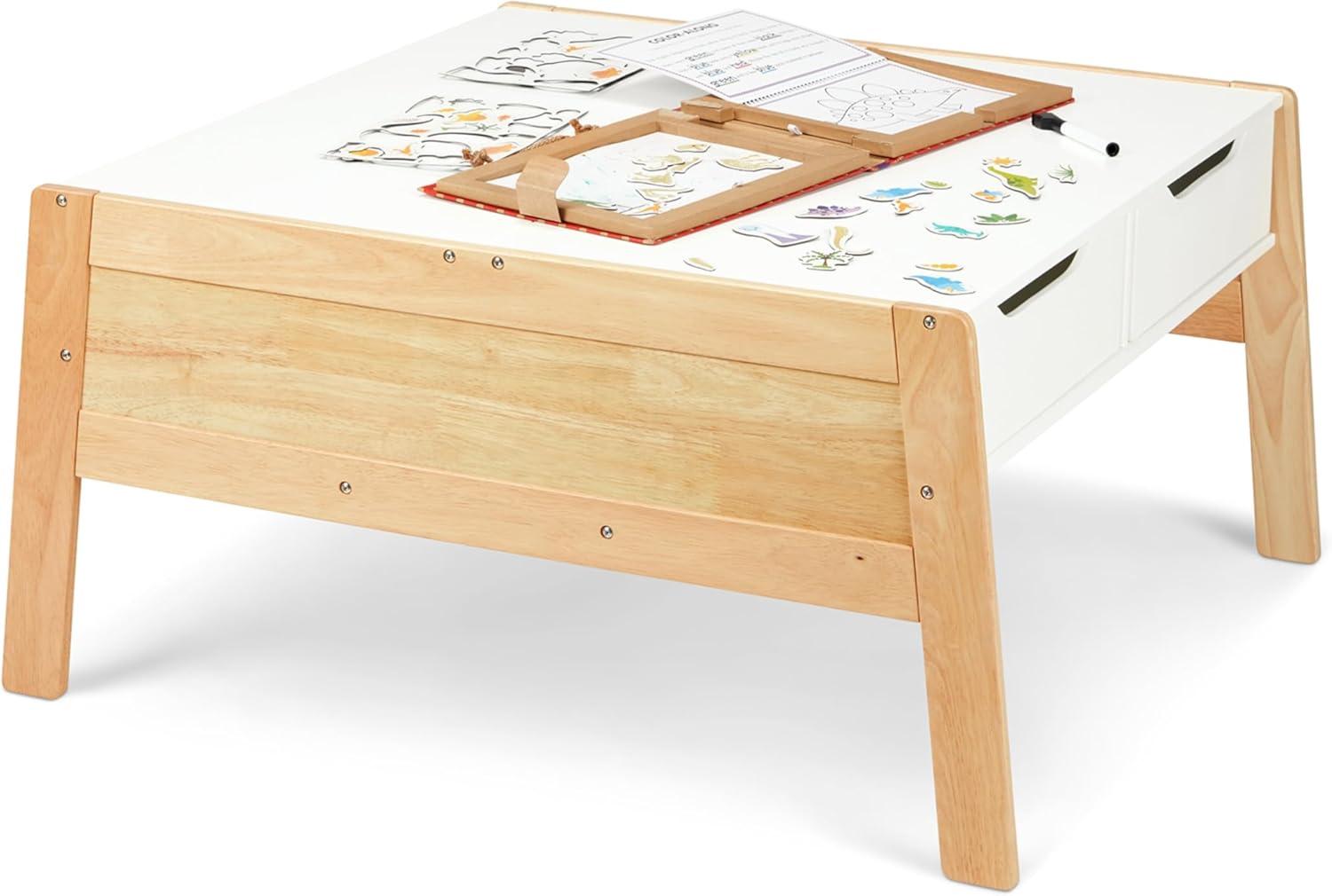 imageMelissa ampamp Doug Kids Furniture Wooden Art ampamp Activity Table with Bins Wooden Kids Activity Table with Storage