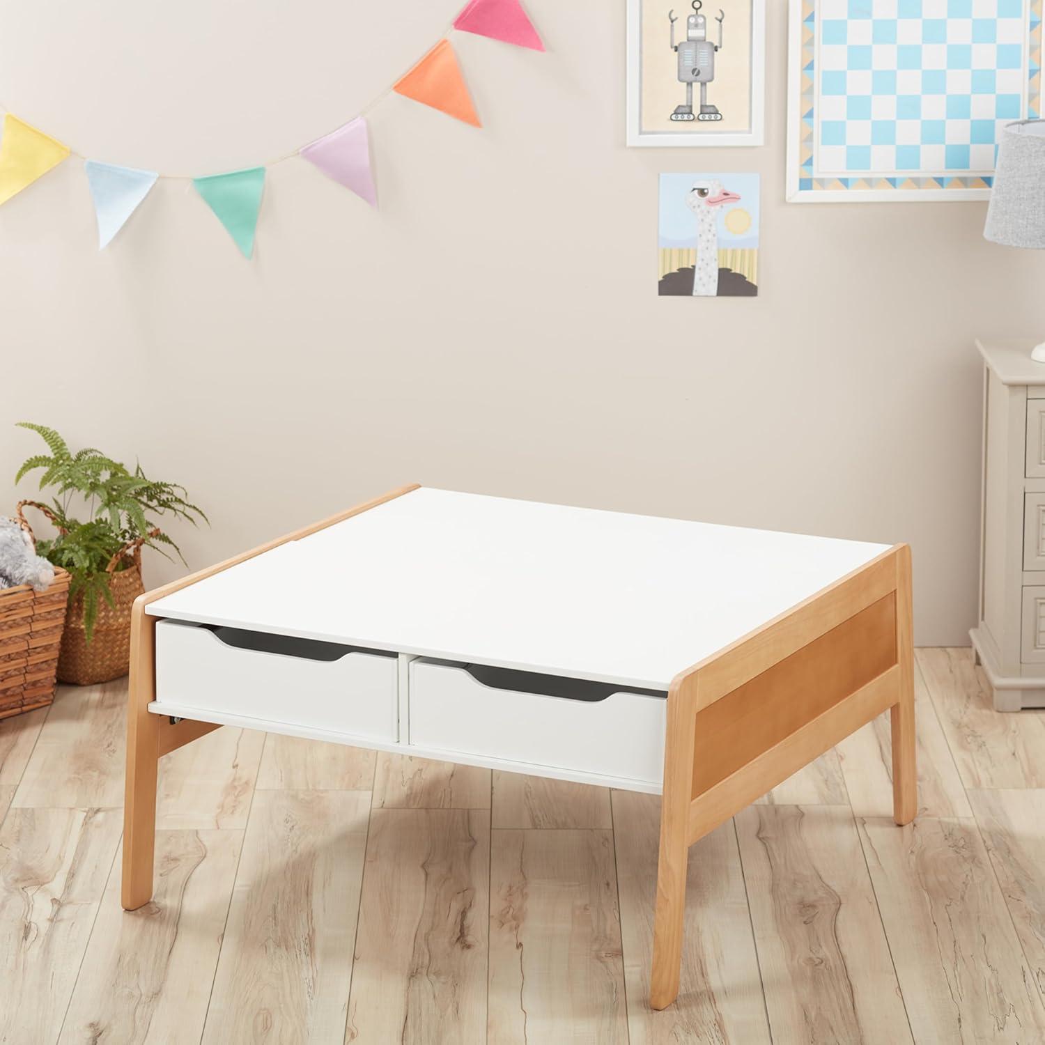 imageMelissa ampamp Doug Kids Furniture Wooden Art ampamp Activity Table with Bins Wooden Kids Activity Table with Storage