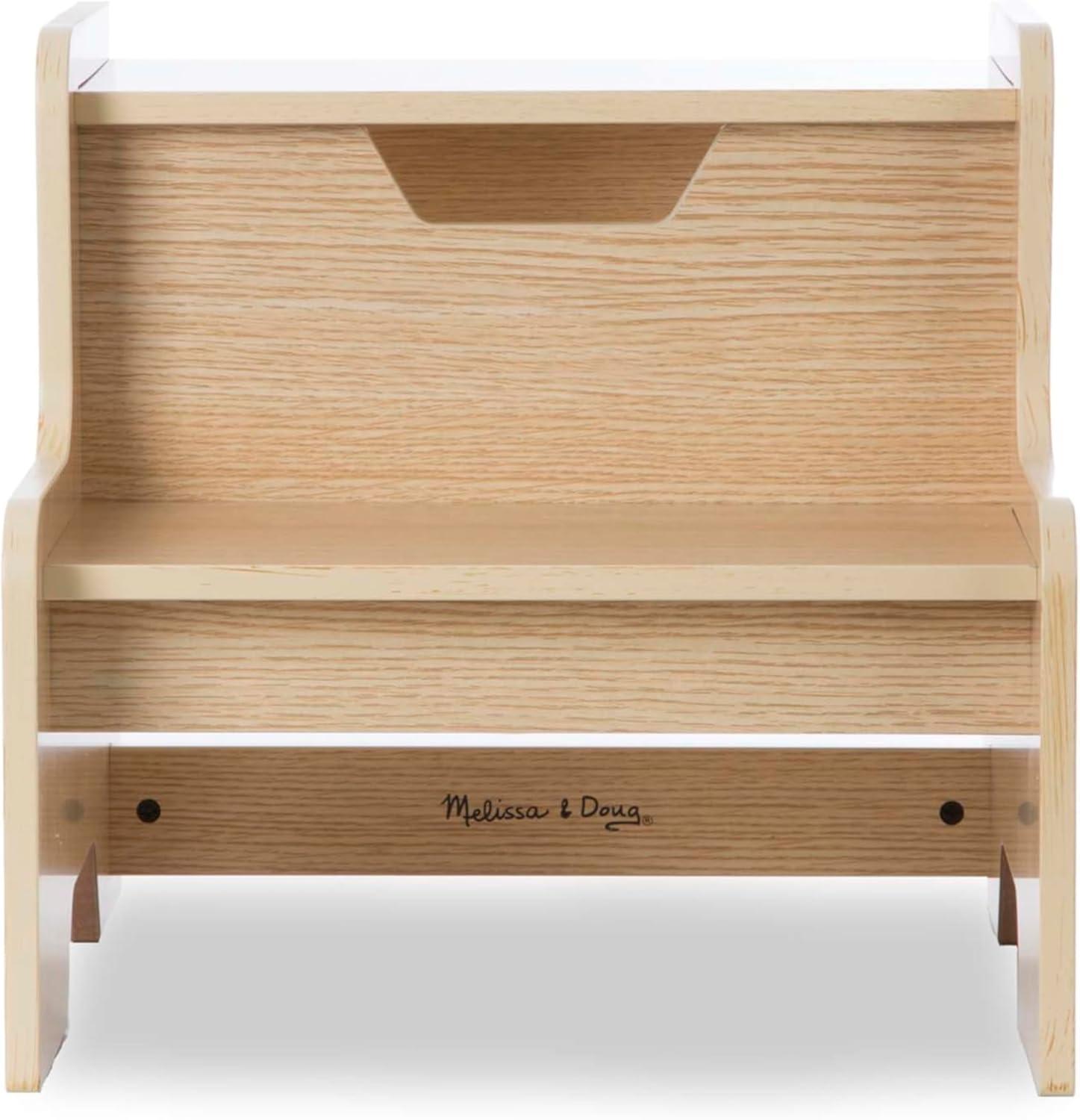 imageMelissa ampamp Doug Kids Furniture Wooden Step Stool  GrayBlonde