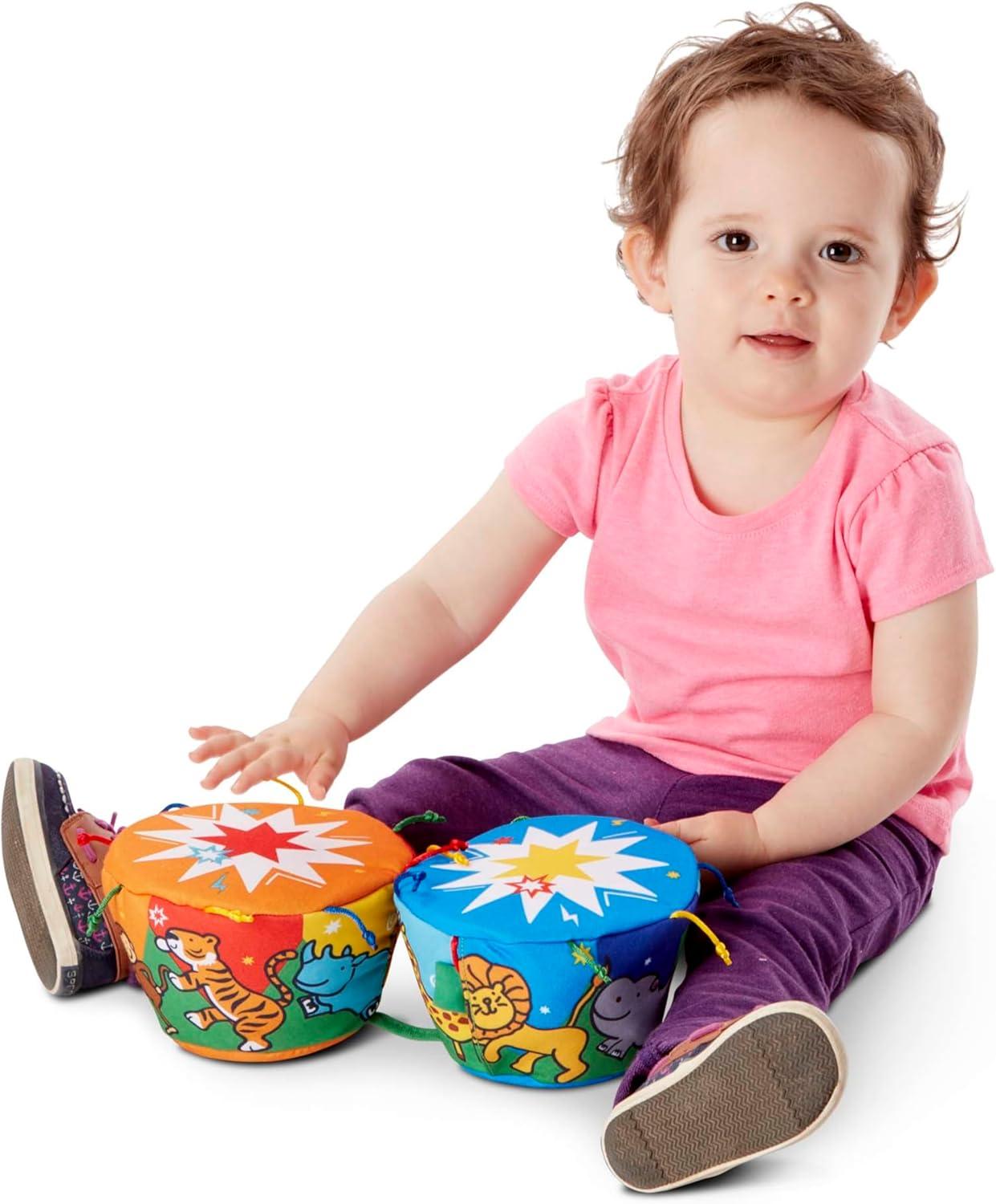 imageMelissa ampamp Doug Ks Kids Bongo Drums Soft Musical Instrument Multicolor 1 EA
