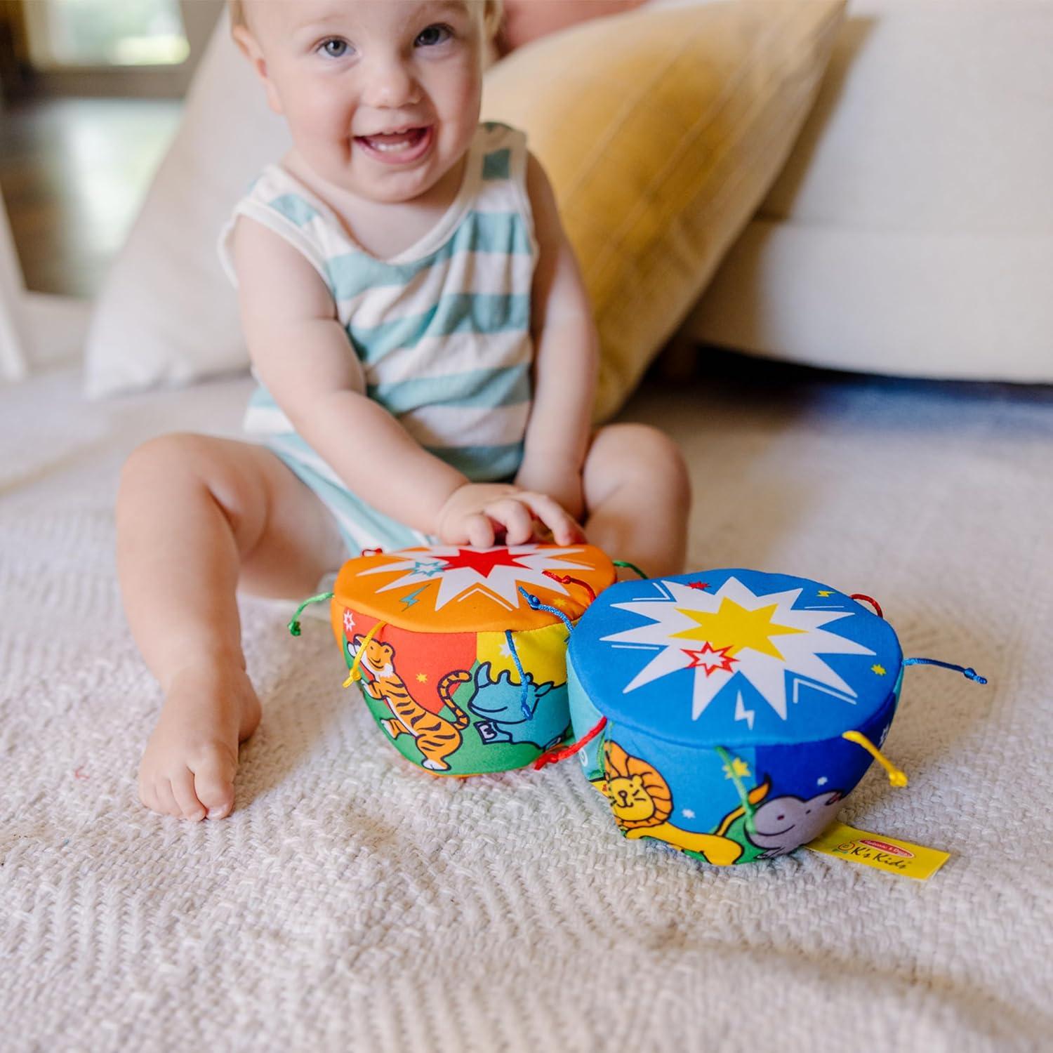 imageMelissa ampamp Doug Ks Kids Bongo Drums Soft Musical Instrument Multicolor 1 EA