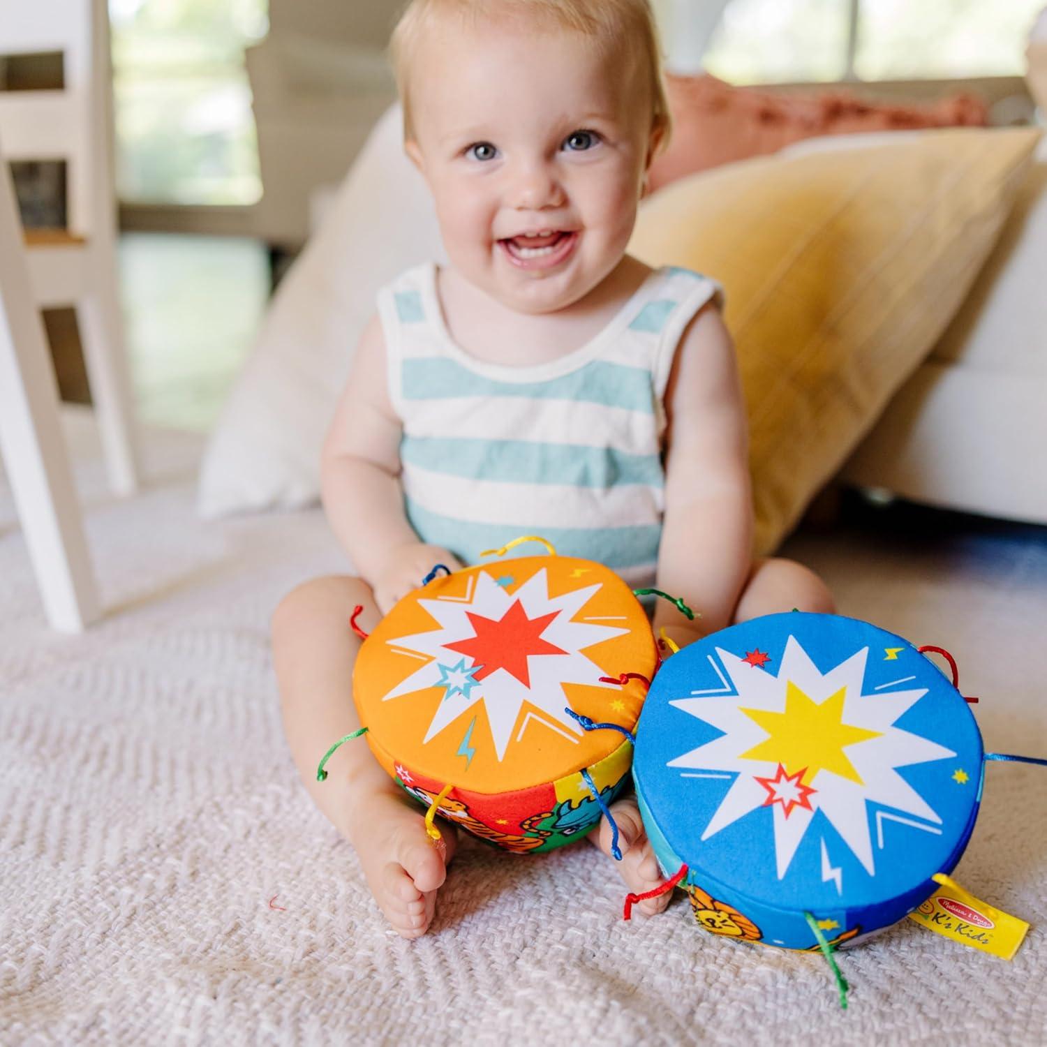 imageMelissa ampamp Doug Ks Kids Bongo Drums Soft Musical Instrument Multicolor 1 EA