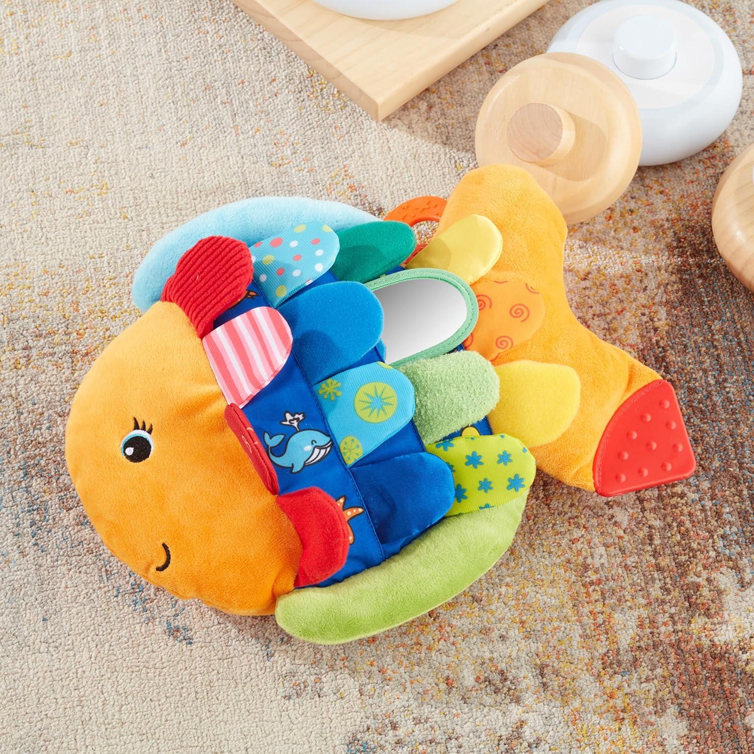 imageMelissa ampamp Doug Ks Kids Flip Fish Stuffed Animal Soft Baby Book MultiTextured Squeaking ampamp Crinkling Infant Sensory Toys for Babies with Baby Mirror Tummy Time Toys for Infants Ages 09 Months