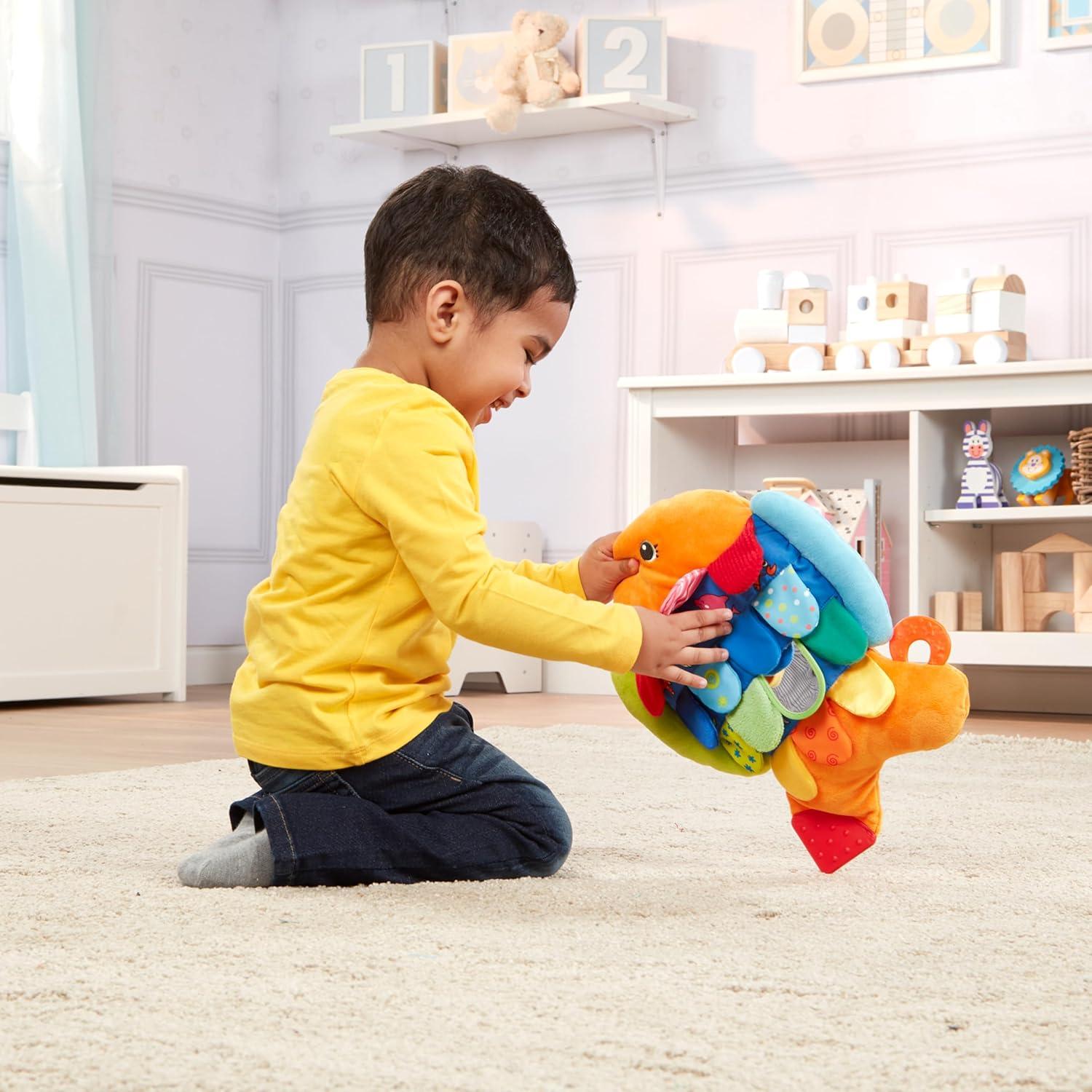 imageMelissa ampamp Doug Ks Kids Flip Fish Stuffed Animal Soft Baby Book MultiTextured Squeaking ampamp Crinkling Infant Sensory Toys for Babies with Baby Mirror Tummy Time Toys for Infants Ages 09 Months