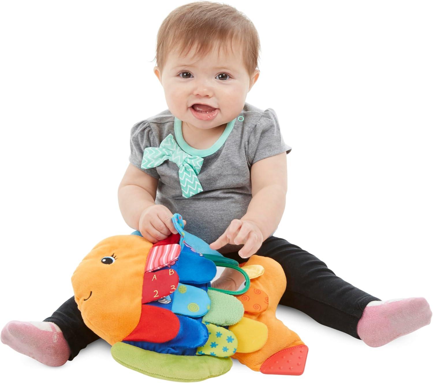 imageMelissa ampamp Doug Ks Kids Flip Fish Stuffed Animal Soft Baby Book MultiTextured Squeaking ampamp Crinkling Infant Sensory Toys for Babies with Baby Mirror Tummy Time Toys for Infants Ages 09 Months