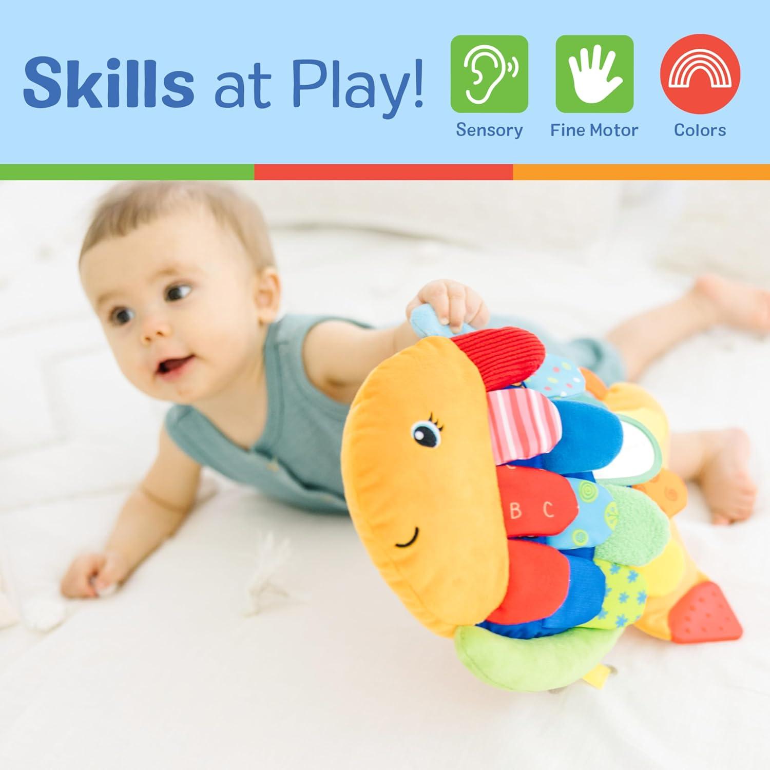 imageMelissa ampamp Doug Ks Kids Flip Fish Stuffed Animal Soft Baby Book MultiTextured Squeaking ampamp Crinkling Infant Sensory Toys for Babies with Baby Mirror Tummy Time Toys for Infants Ages 09 Months