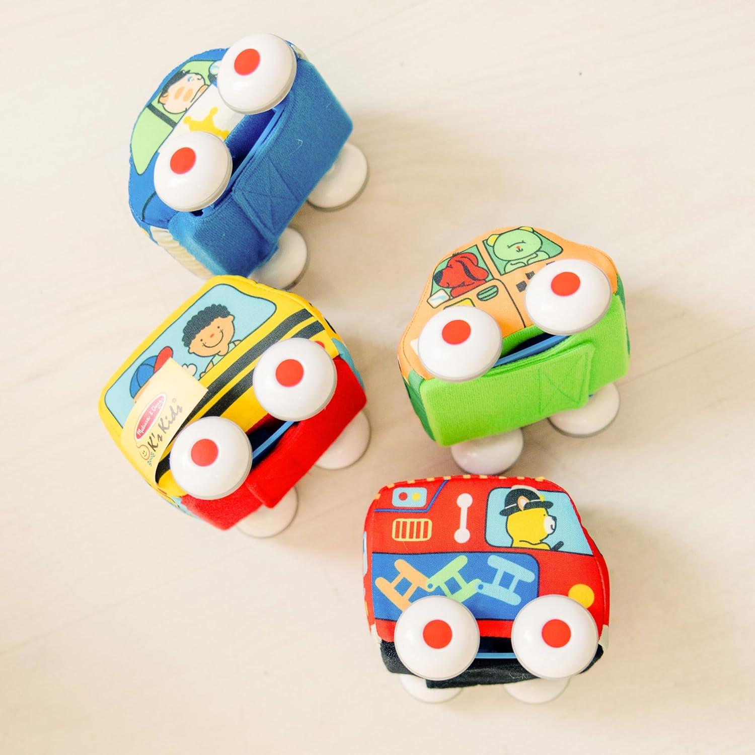 imageMelissa ampamp Doug Ks Kids PullBack Town Vehicle Set  Baby Toys Set with 4 Soft Toy Cars and Trucks Surface Washable with Removable Wheels Learning Toys for Babies and Toddlers
