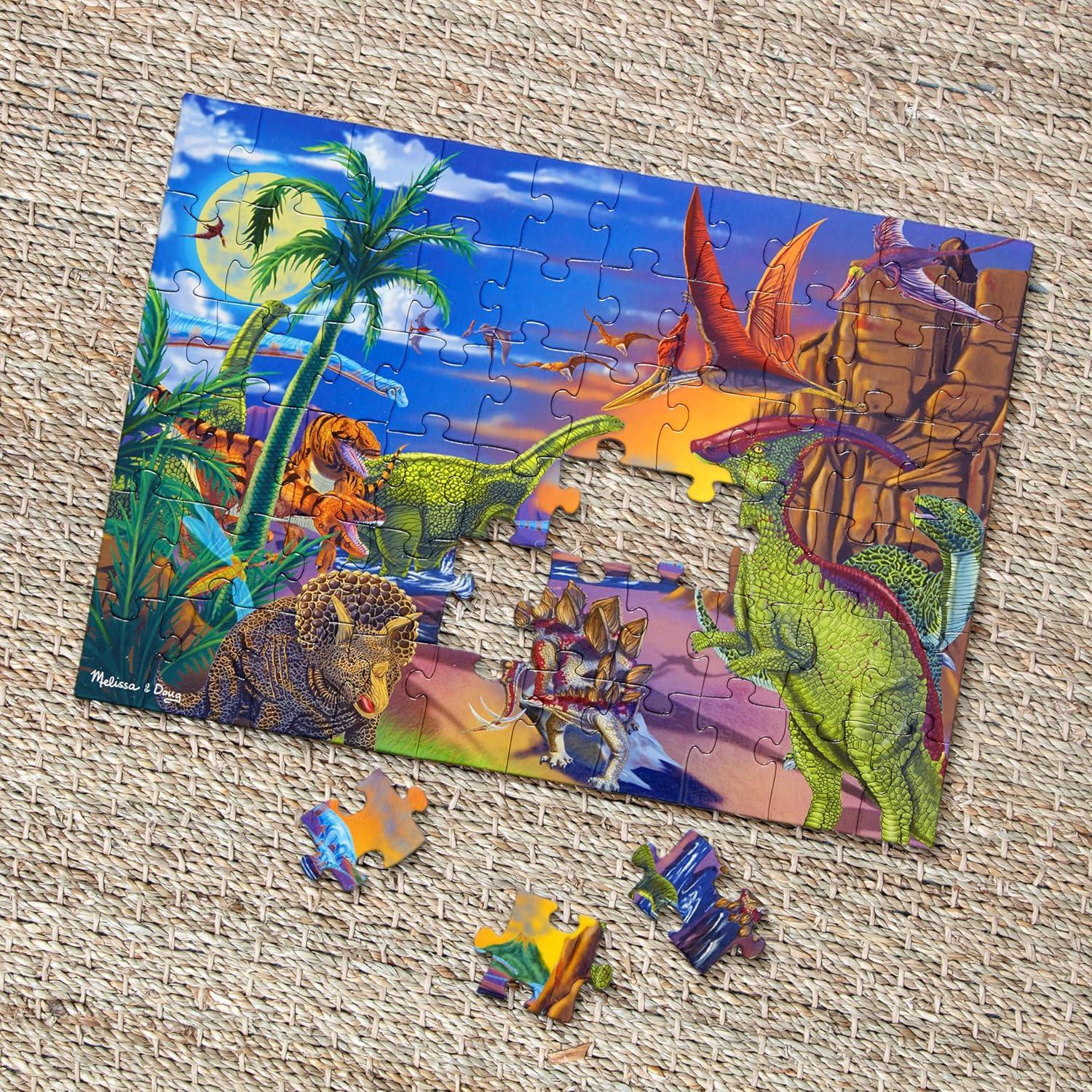 imageMelissa ampamp Doug Land of Dinosaurs Jigsaw Puzzle 60 pcs
