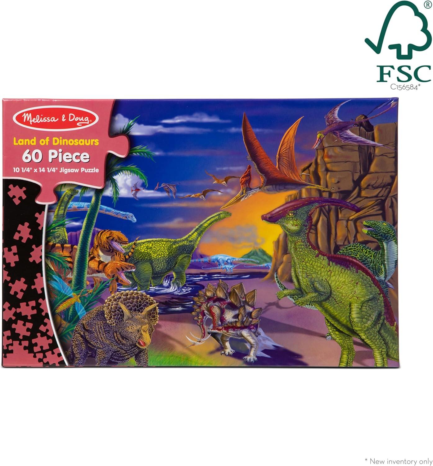 imageMelissa ampamp Doug Land of Dinosaurs Jigsaw Puzzle 60 pcs