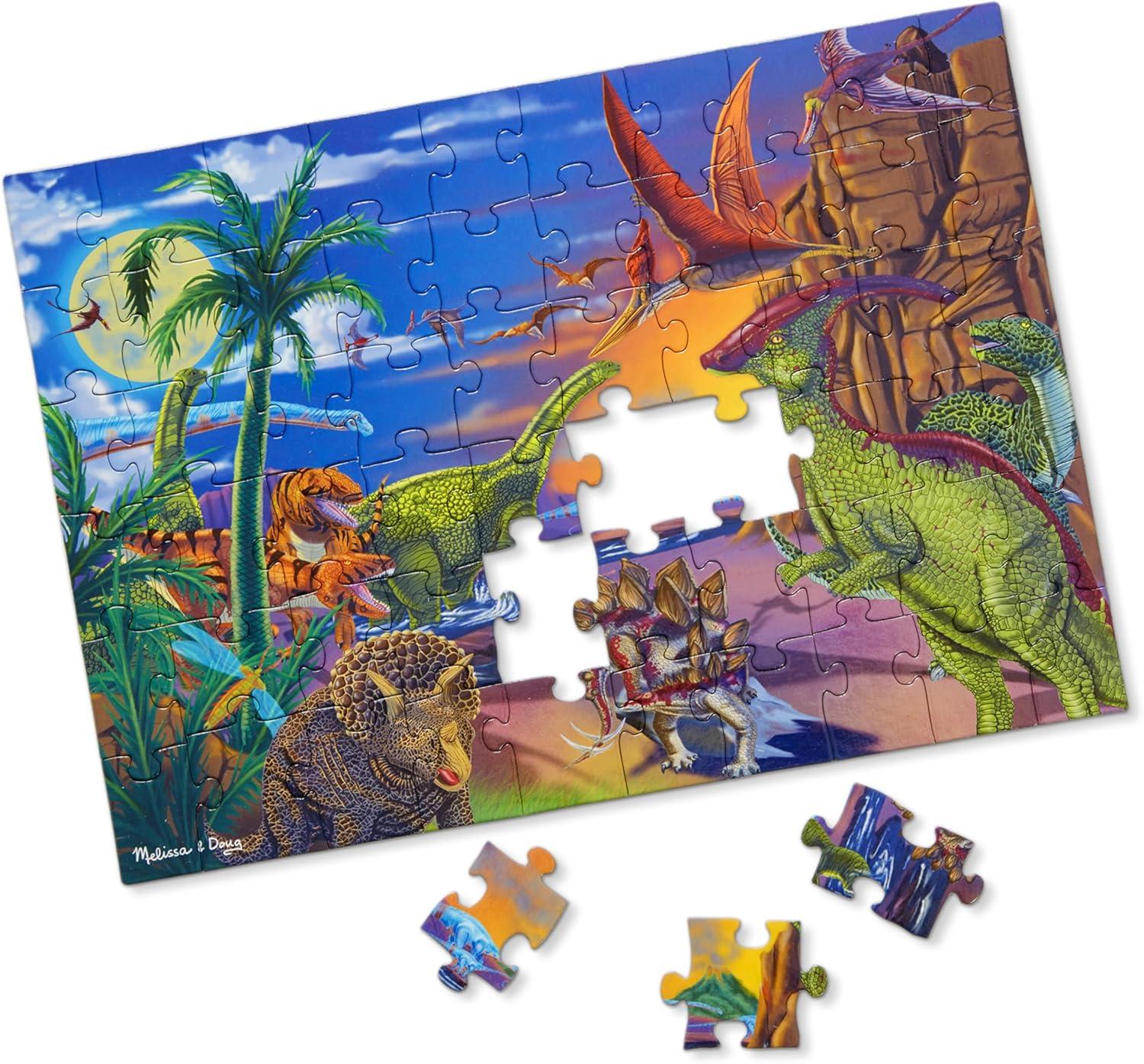 imageMelissa ampamp Doug Land of Dinosaurs Jigsaw Puzzle 60 pcs