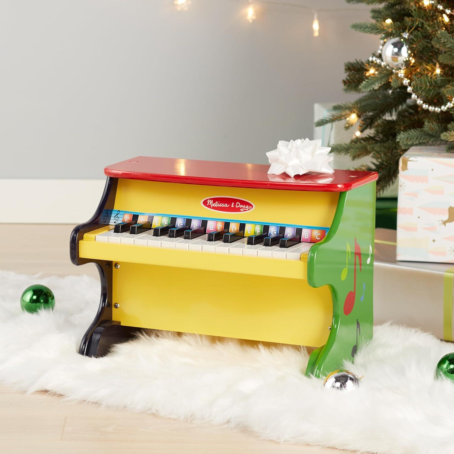 imageMelissa ampamp Doug LearntoPlay Piano with 25 Keys and ColorCoded Songbook Toy Piano Kids Toddler Toys for Ages 3