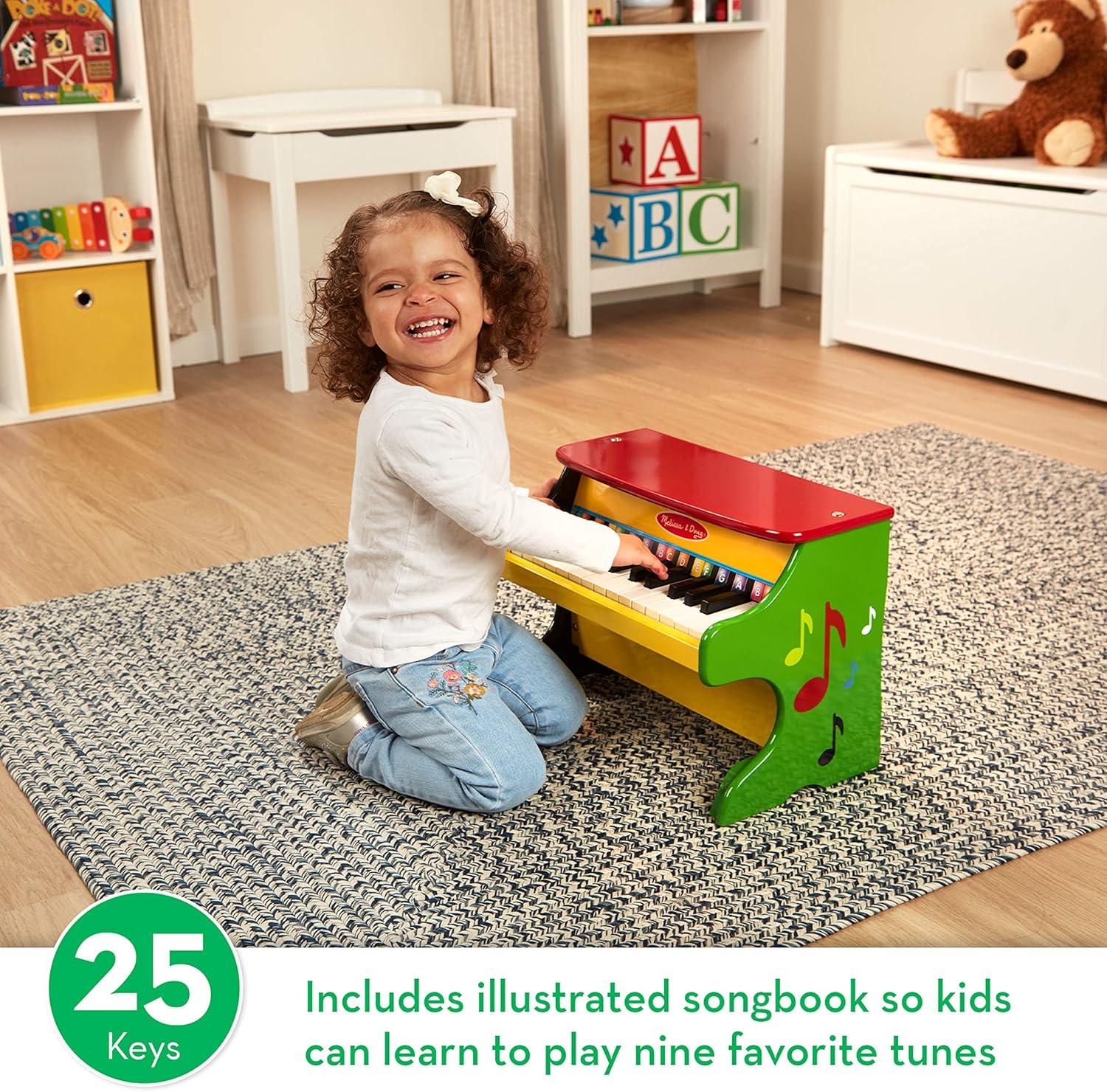 imageMelissa ampamp Doug LearntoPlay Piano with 25 Keys and ColorCoded Songbook Toy Piano Kids Toddler Toys for Ages 3