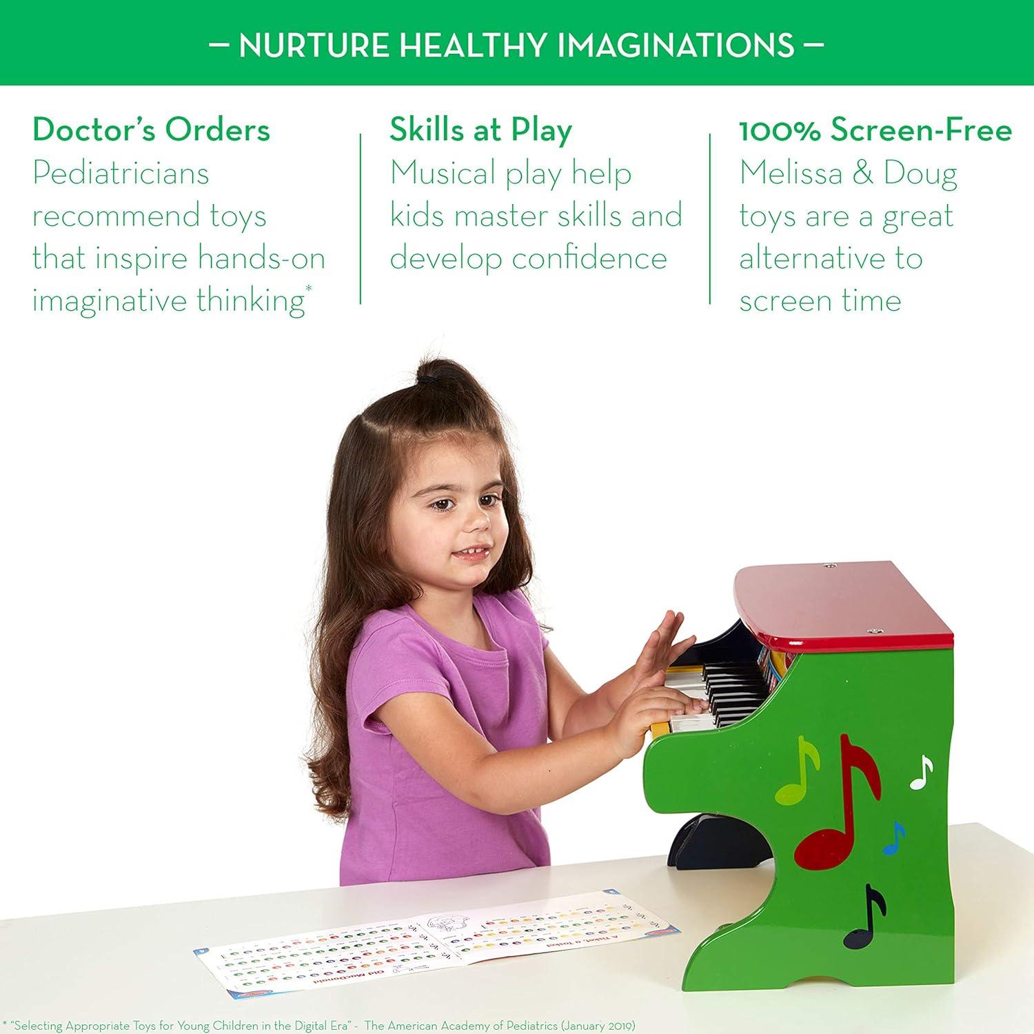 imageMelissa ampamp Doug LearntoPlay Piano with 25 Keys and ColorCoded Songbook Toy Piano Kids Toddler Toys for Ages 3