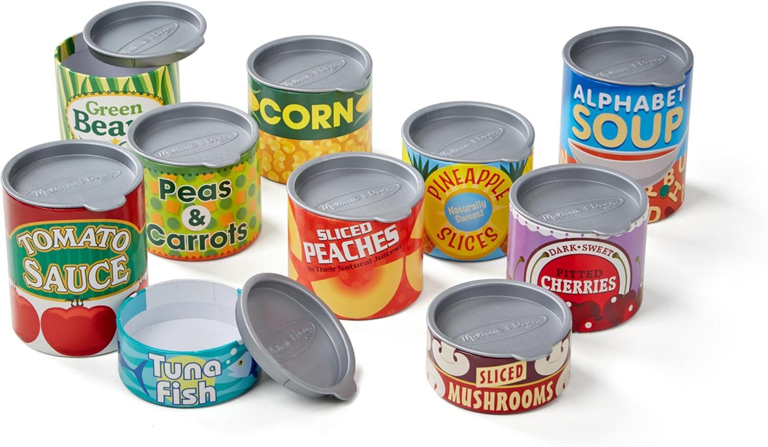 imageMelissa ampamp Doug Lets Play House 10 Grocery Cans with Removable Lids Toy Food ampamp Play Kitchen Accessories Preschool Learning Toys for Girls ampamp Boys 3